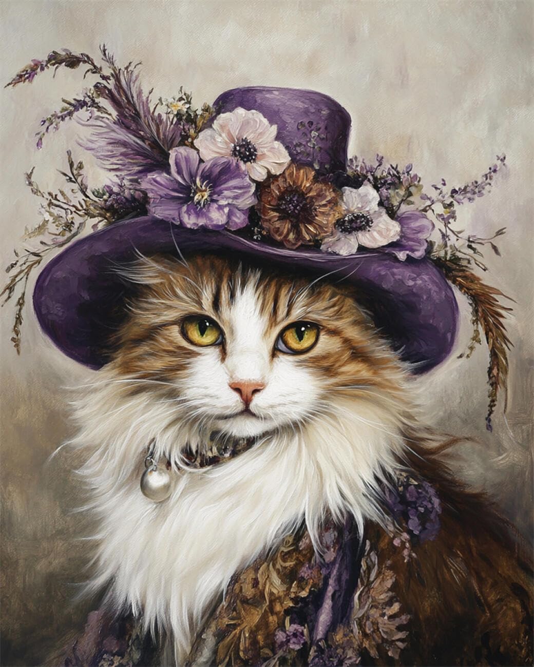 AYAOYANGGO Animal DIY Bead Embroidery Kits Cat Oil Painting DIY Set with Beads Hand Made Beading Painting Kit from Needlework Handcraft Needle Arts Decor 60x80cm