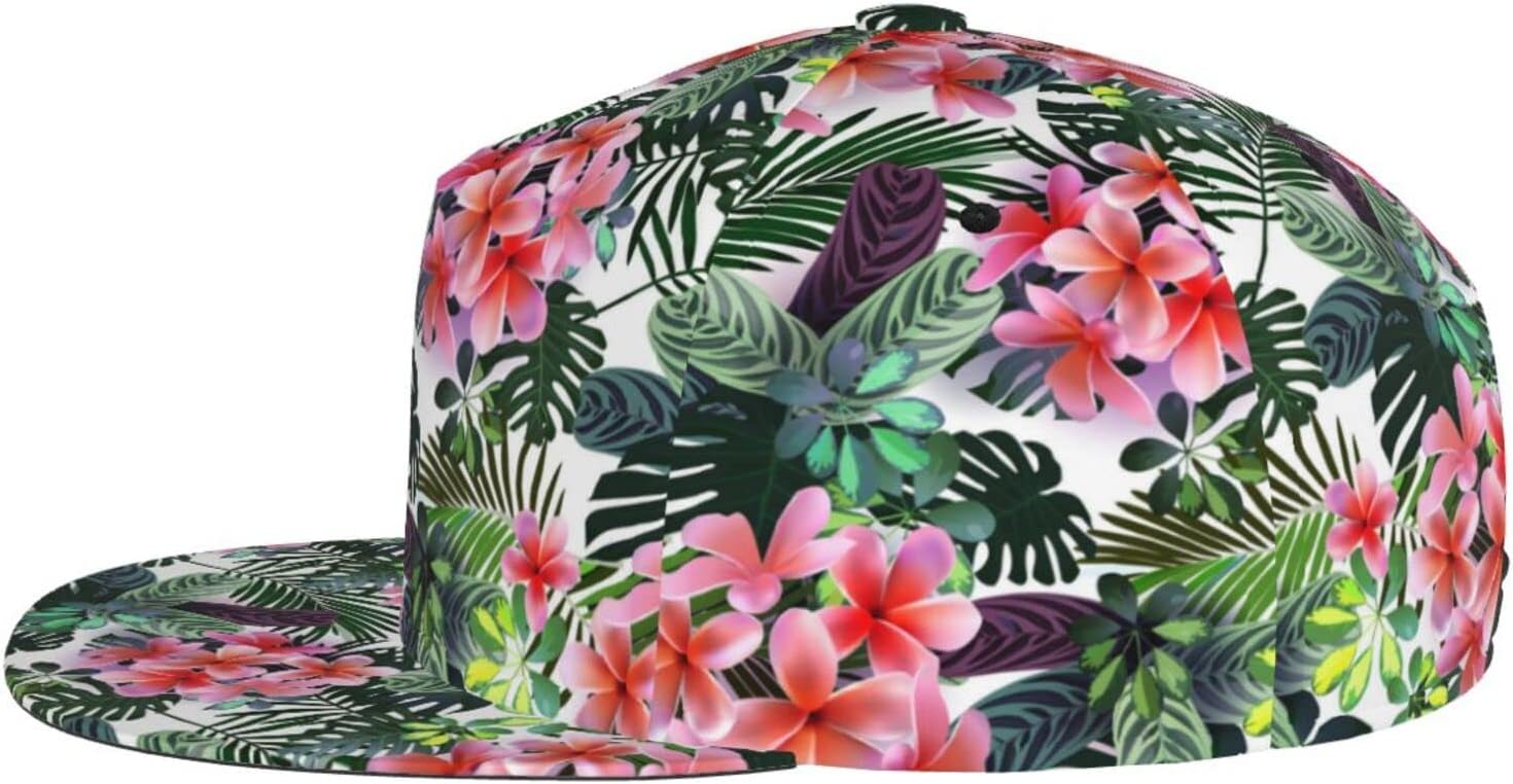 Tropical Hawaiian Floral Baseball Cap Men Women Adjustable Hawaiian Printed Snapback Flat Bill Hip Hop Hat - Image 3