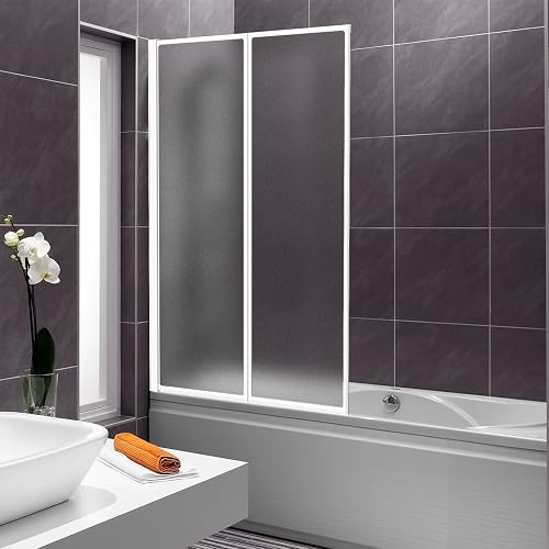 Vkechh Paroi de douche pour baignoire 100×140 cm, 2 pièce…