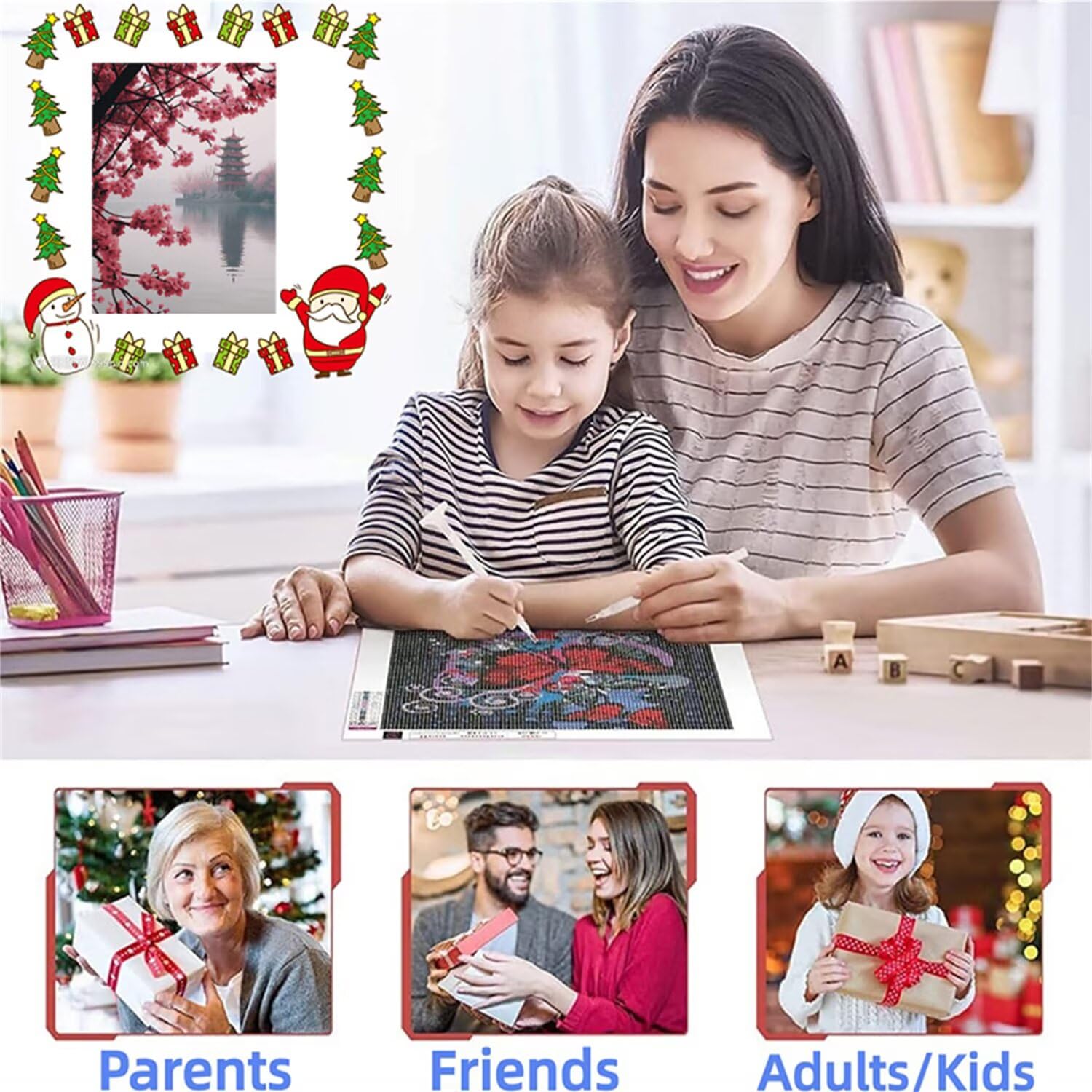 Diamentowa wieża artystyczna, malarstwo diamentowe, kwiaty brzoskwini, DIY, kwadratowe wiertło, klejnot, sztuka dla dorosłych, kryształ górski, haft, zestawy rzemieślnicze, mozaika, zestawy