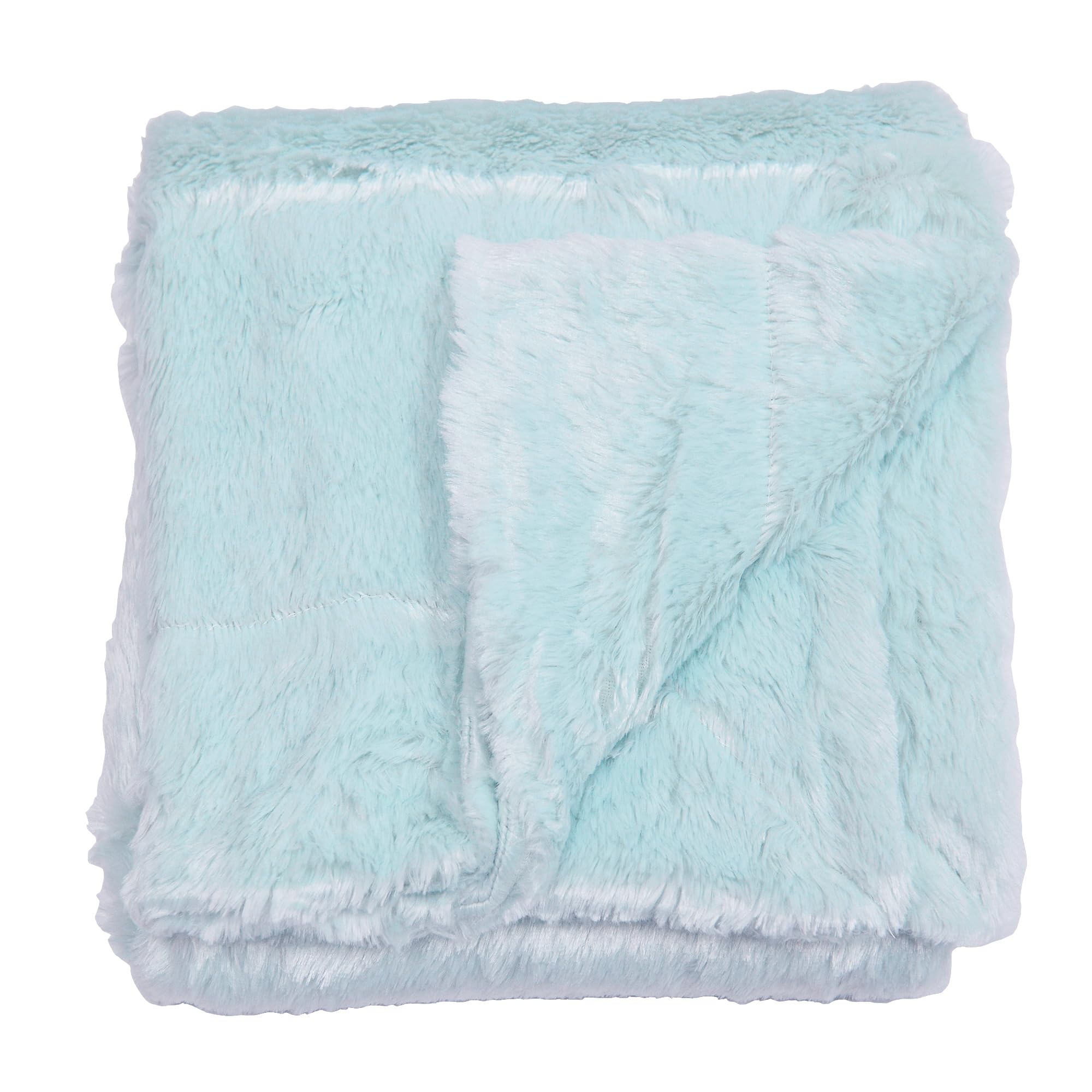 Home Soft Things Double Sided Faux Fur Bed Couch Throw Blanket, Light Blue, 50'' x 70'', Soft Luxurious Warm Heavy Cuddly Throw Blanket for Couch Sofa Chair Home Décor