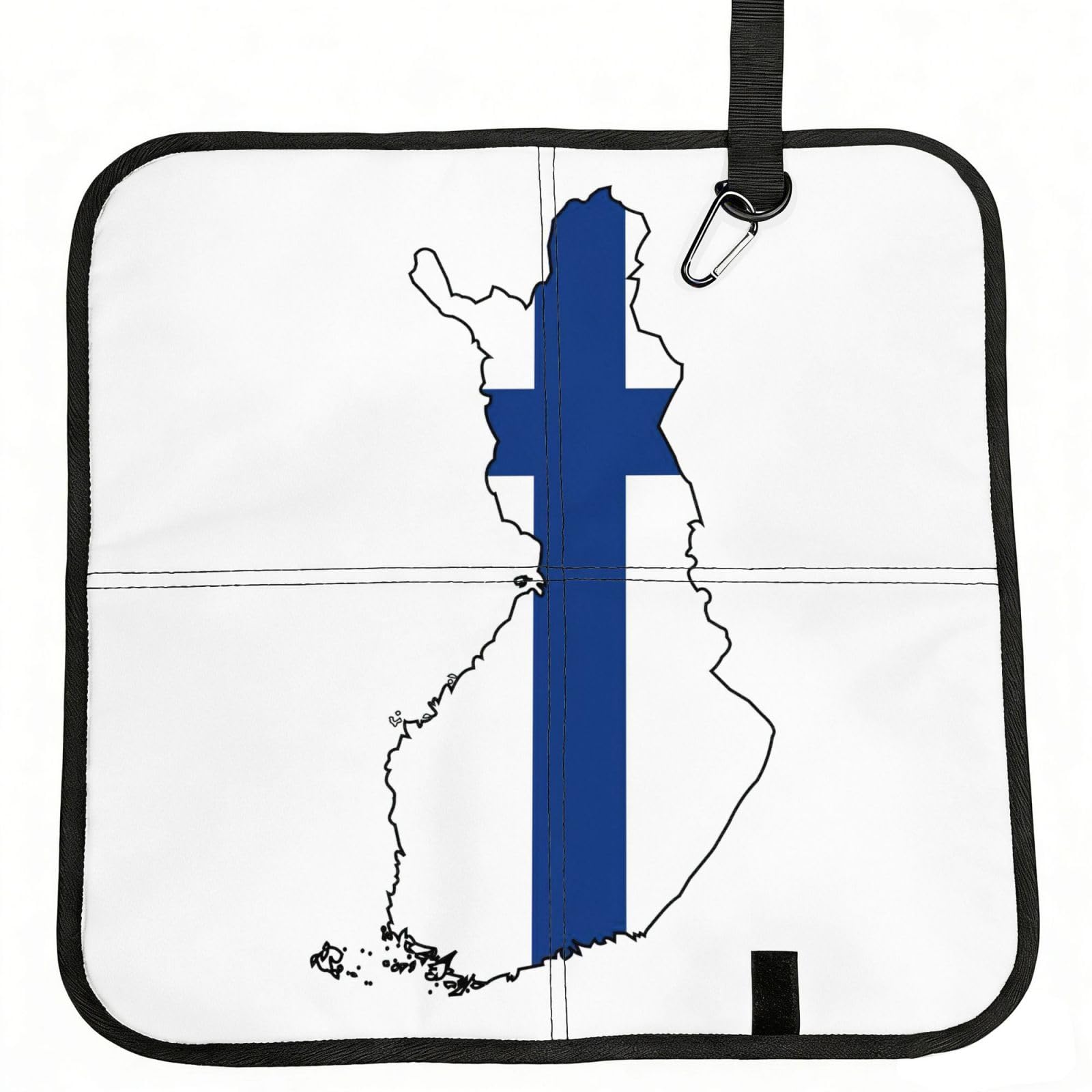 UVBDF Finnish Flag Map Print Outdoor Sitting Cushion Folding Seat Pad Compact Portable Picnic Bench Cushion Mat