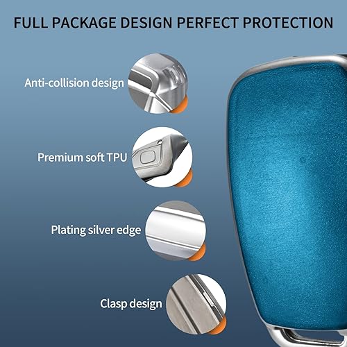 Miniatura 10 de TANGSEN Funda inteligente para llavero compatible con Audi A1 A3 A4 A5 A6 A8 Q3 Q5 Q7 R8 RS4 S3 S4 S5 S6 S8 TT 3 4 botones entrada sin llave remoto