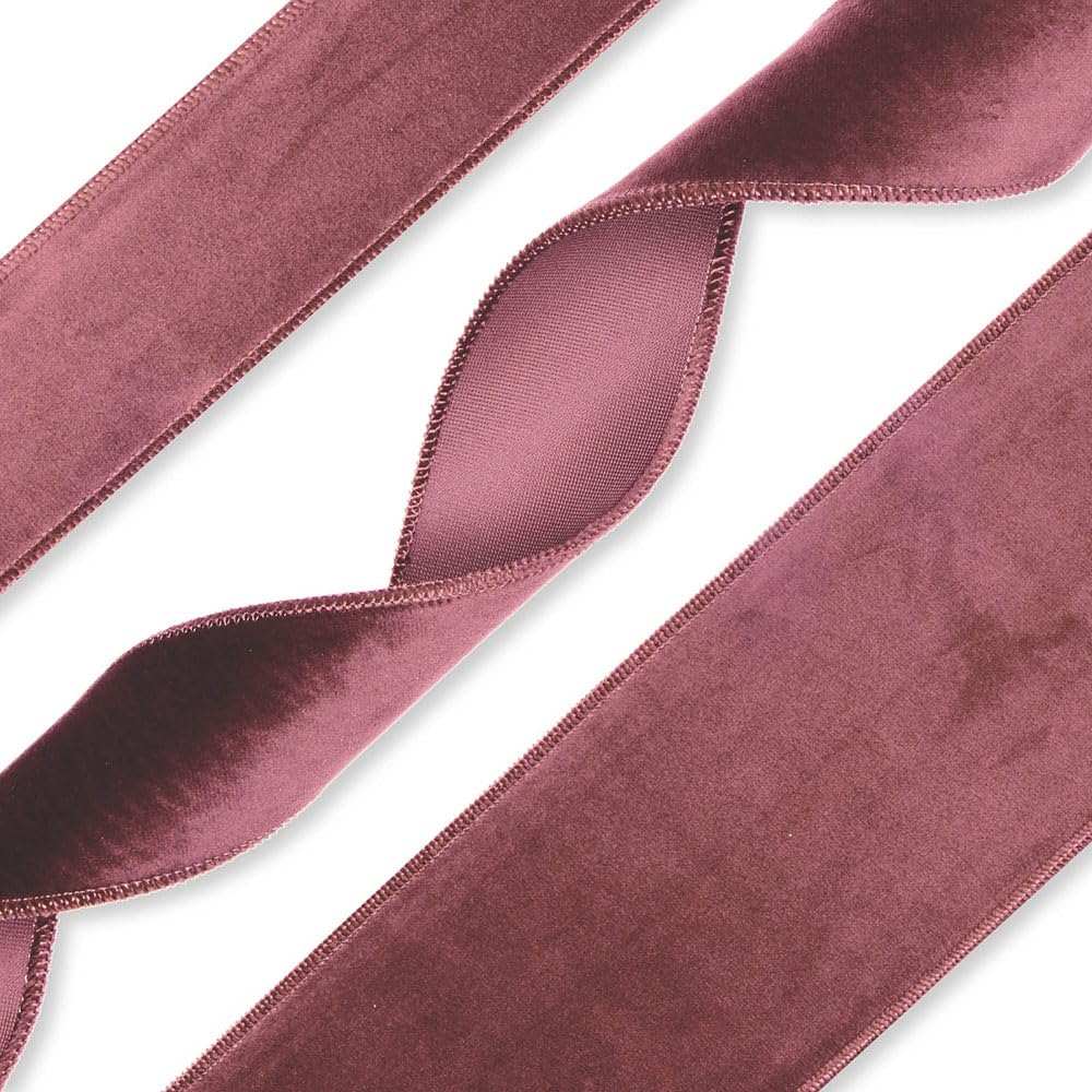 FloristryWarehouse Dusky Pink Christmas Velvet Fabric Ribbon 50mm