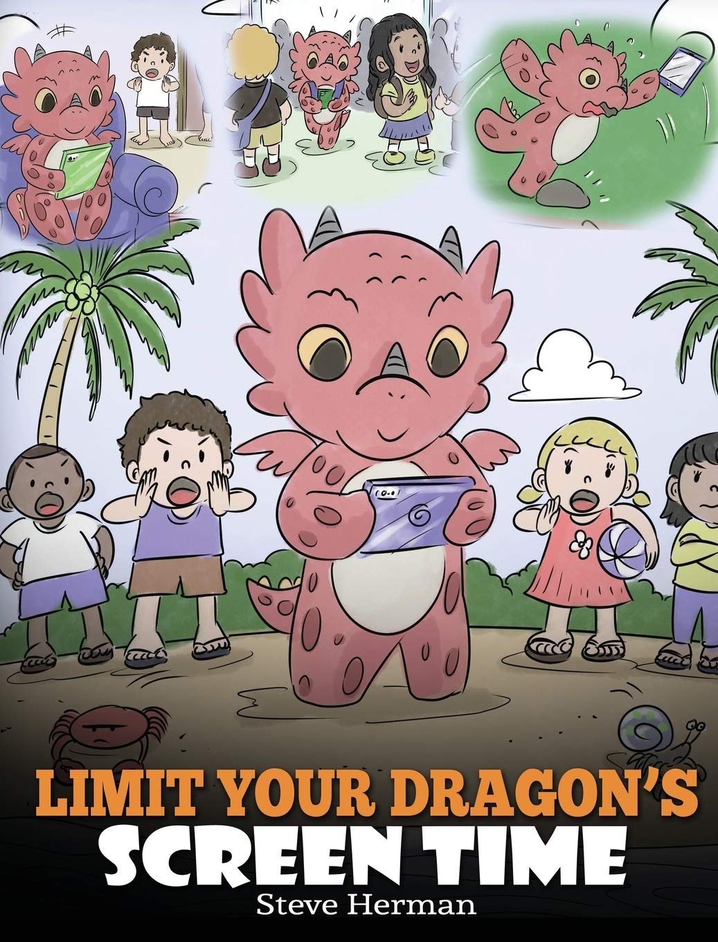 Steve Herman Unisex Kids White Limit Your Dragon's Screen Time: Help Your Dragon Break His Tech In