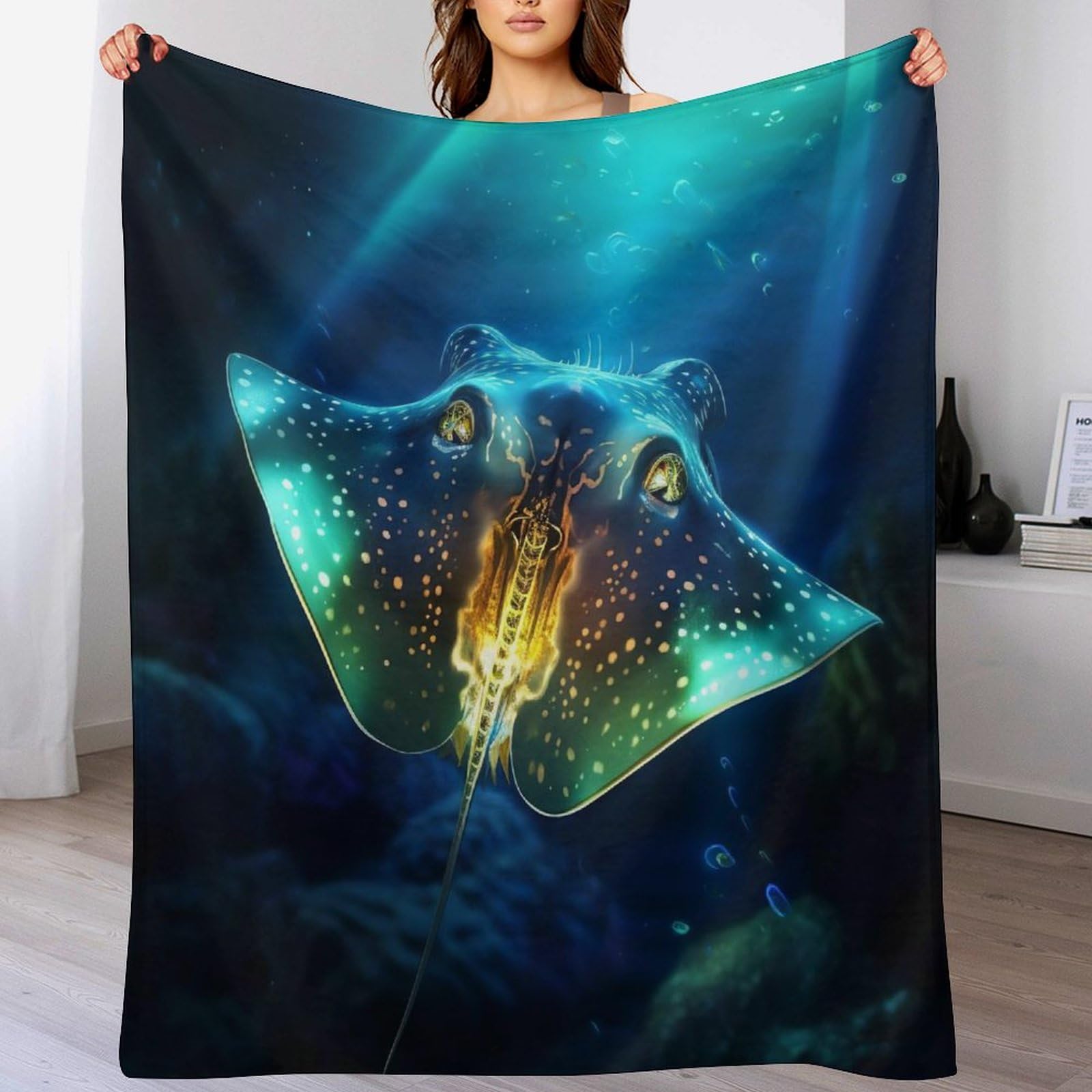 Couverture en peluche souple MFourmia Ray lit et canapé haute densité