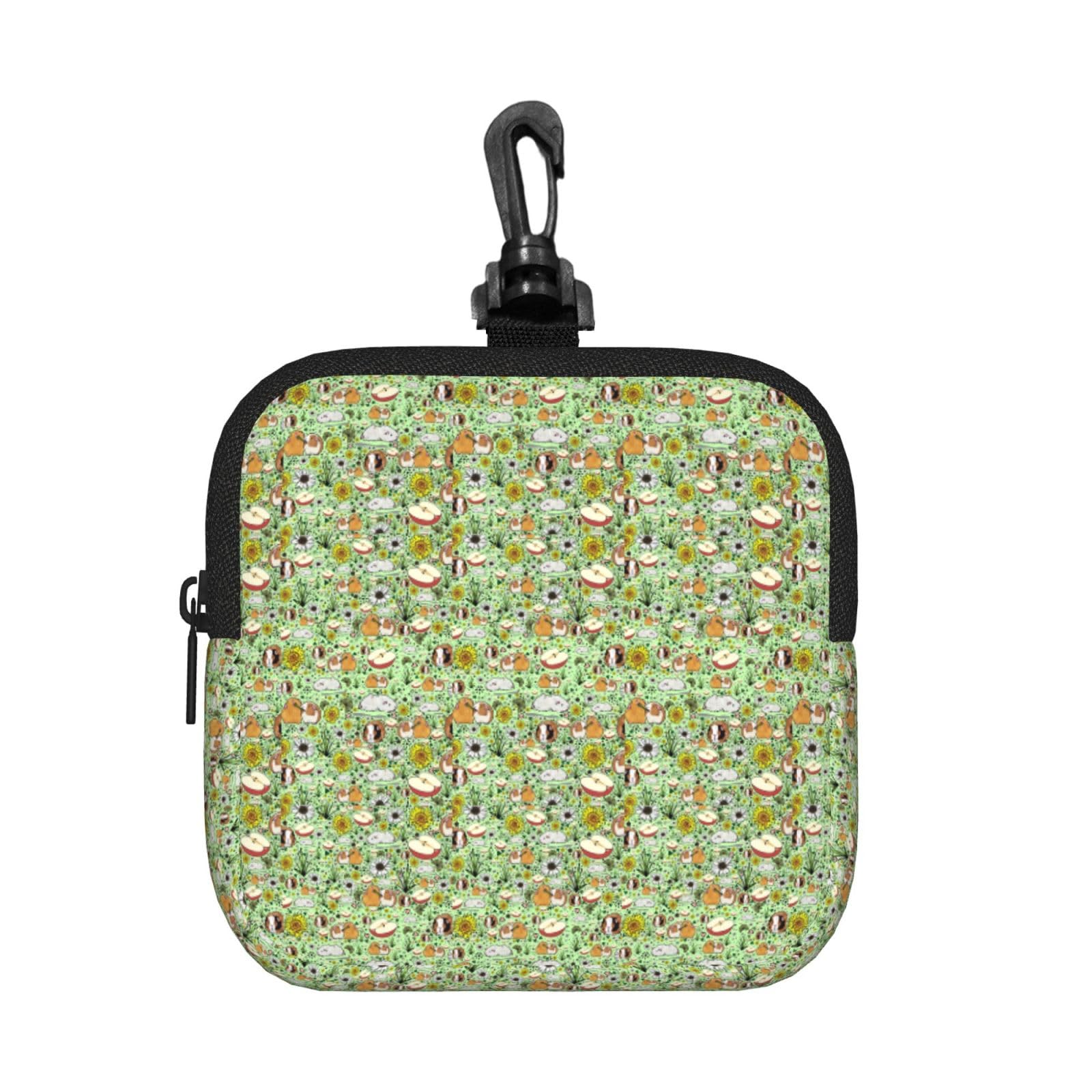 Ercgad Unisex Black Guinea Pig Print Square Storage Bag Travel Toiletry Cosmetic Organizer Pouch Lightweight Reusable
