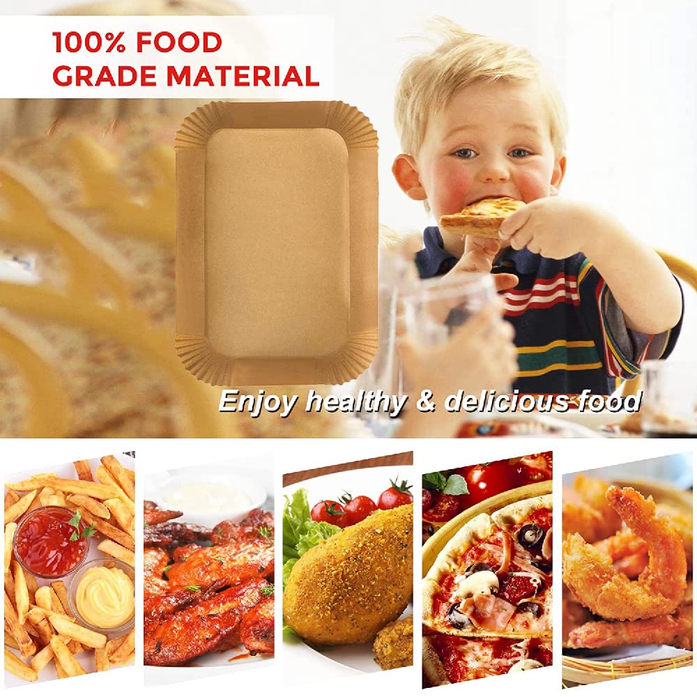 Carta Forno Per Friggitrice Ad Aria 100 Pezzi - 38g Per Ninja Dual, Rettangolare - Foto 6