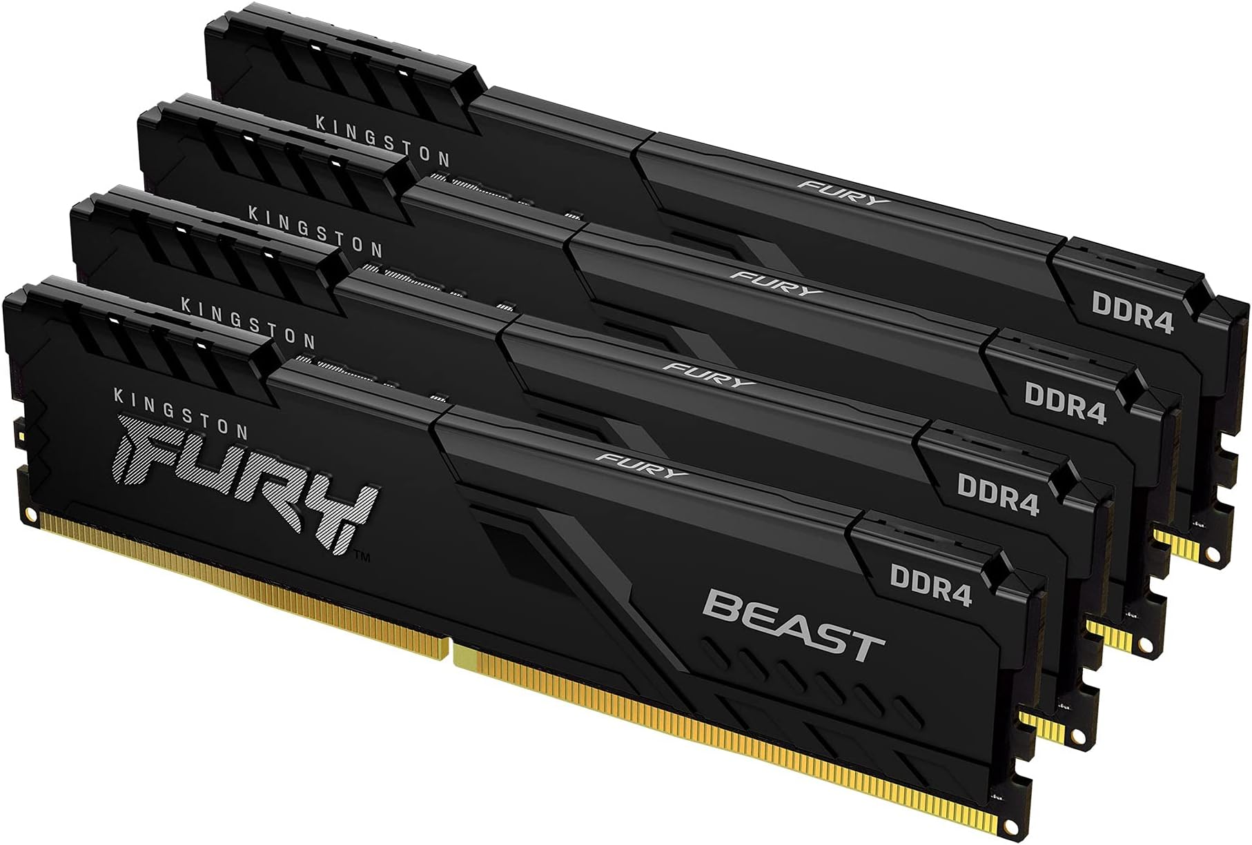 Kingston FURY Beast 64GB (4x16GB) 2666MHz DDR4 CL16 Desktop Memory Kit of 4 KF426C16BB1K4/64