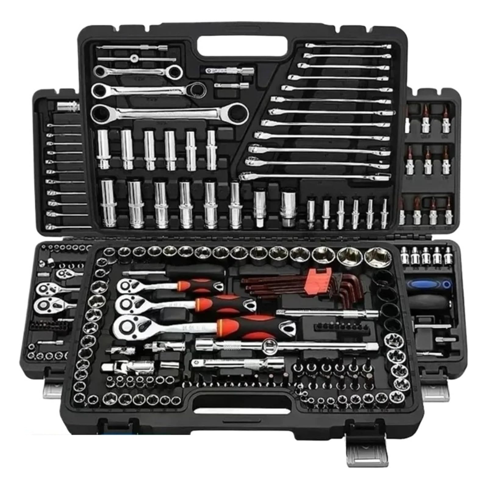 Yonghpq 151 Set 46Pcs Socket Set Car Repair Tool Ratchet Wrench Pawl Spanner Screwdriver Professional Metalworking Kit(151 Set)