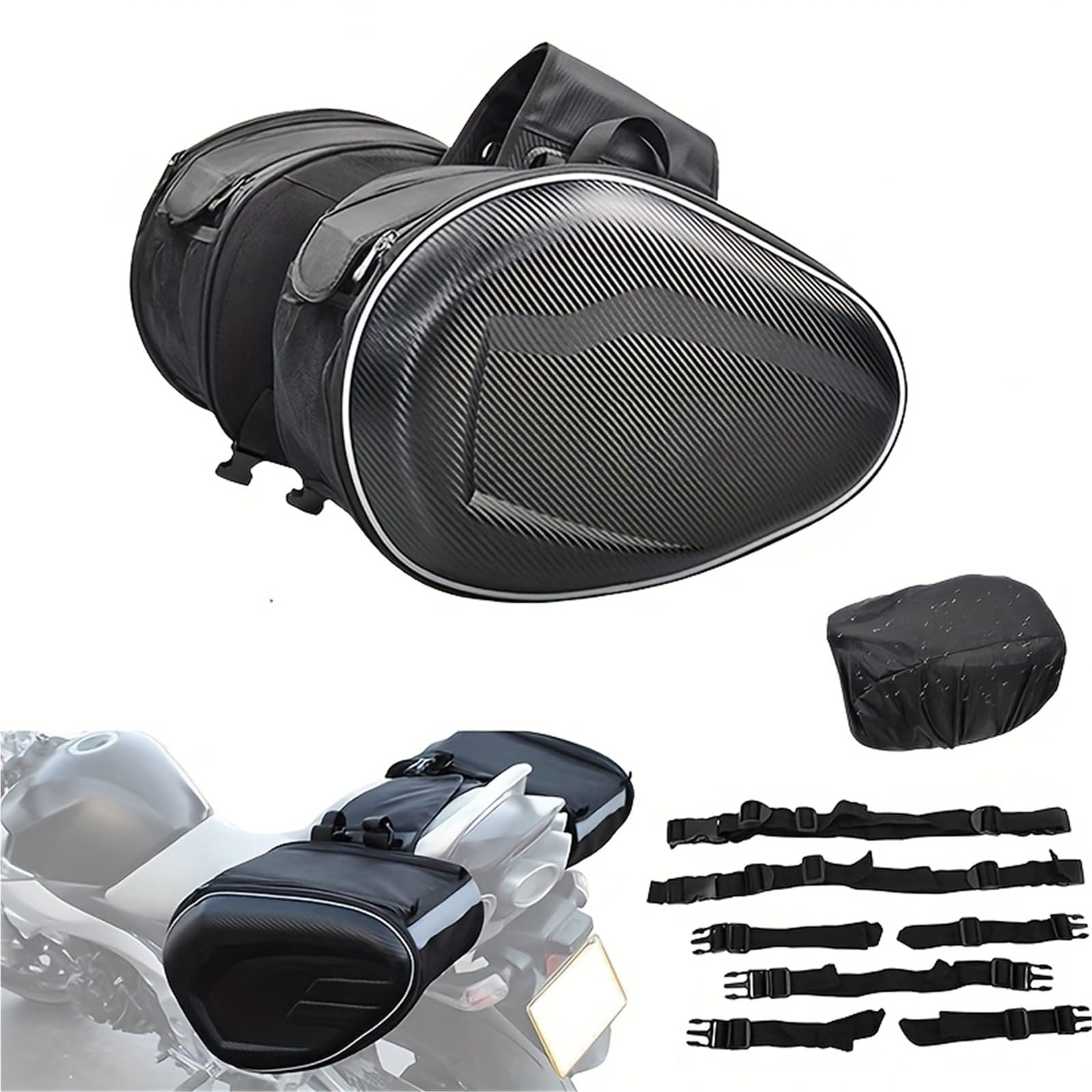 Borse Da Viaggio Universali Per Moto, Impermeabili, Corsa, Per Casco, Per KAWASAKI, Borsa + Impermeabile