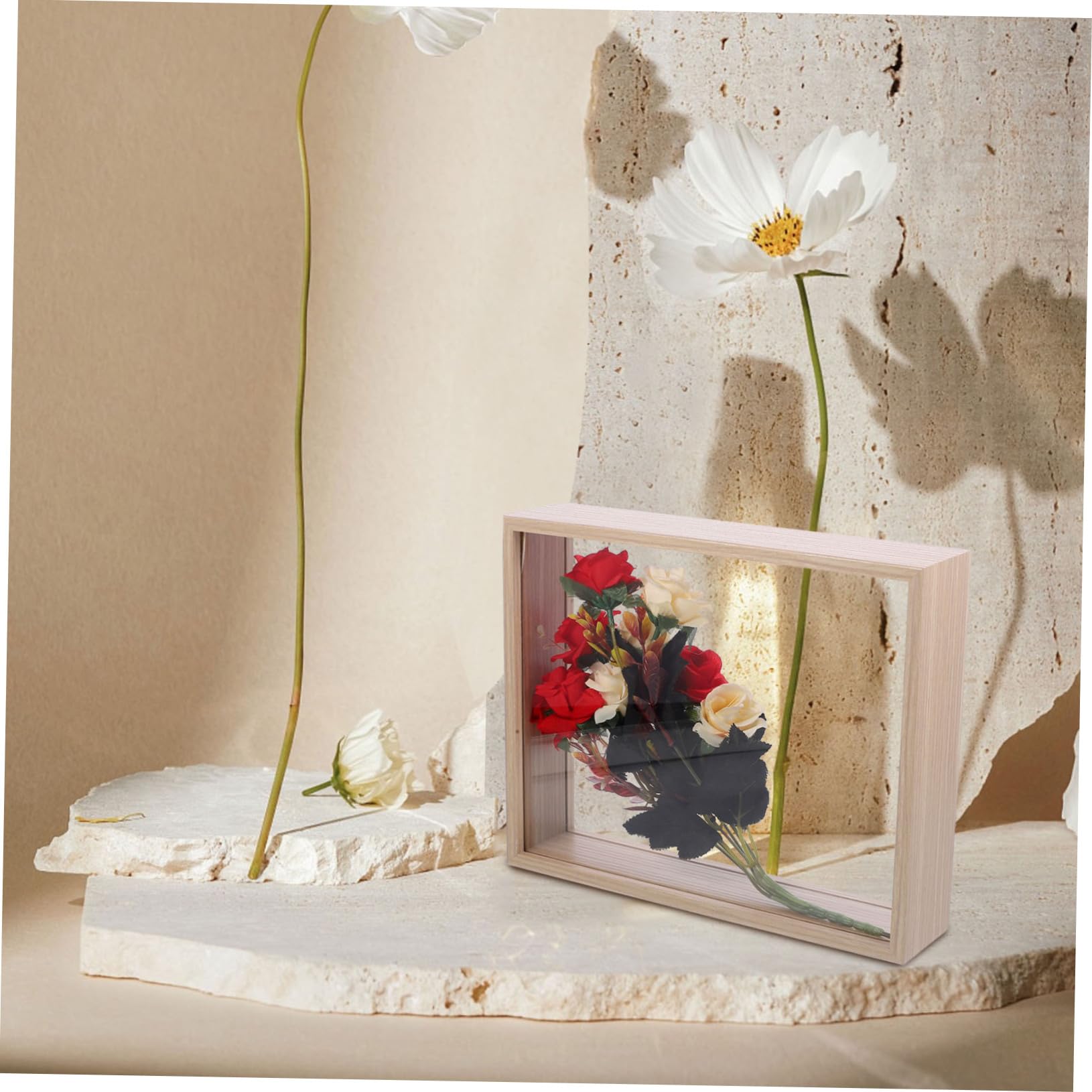 箱 Diy中空ディスプレイ デスクトップ額縁 フレーム ドライフラワー
