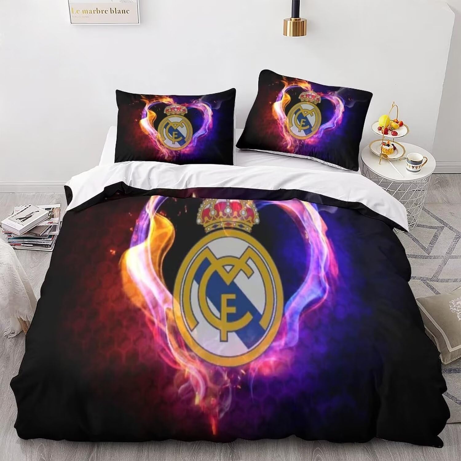 SHAARI Madrid Fundas Nórdicas Cama 90 de 3 Piezas - Fundas Poliéster Nórdico 150x200cm con 2 Fundas de Almohada 50x75cm