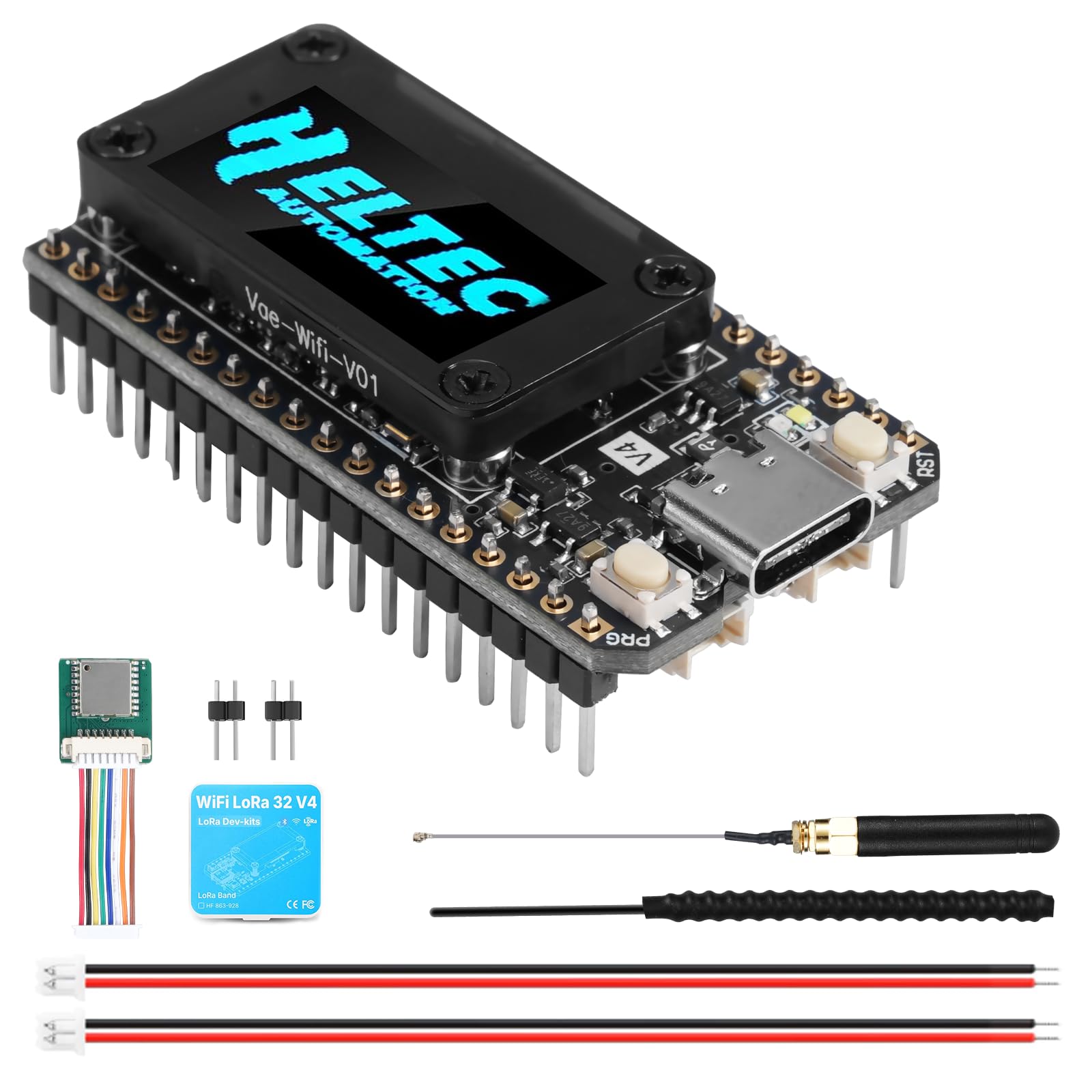 Lora ESP32 V4 Carte de Développement avec Module GNSS, APKLVSR ESP32-S3 Lora 32 V4 Module avec Antennes 868 MHz et écran OLED, Puce Wi-FI Bluetooth SX-1262 intégrée, pour Arduino Meshtastic LoRaWAN