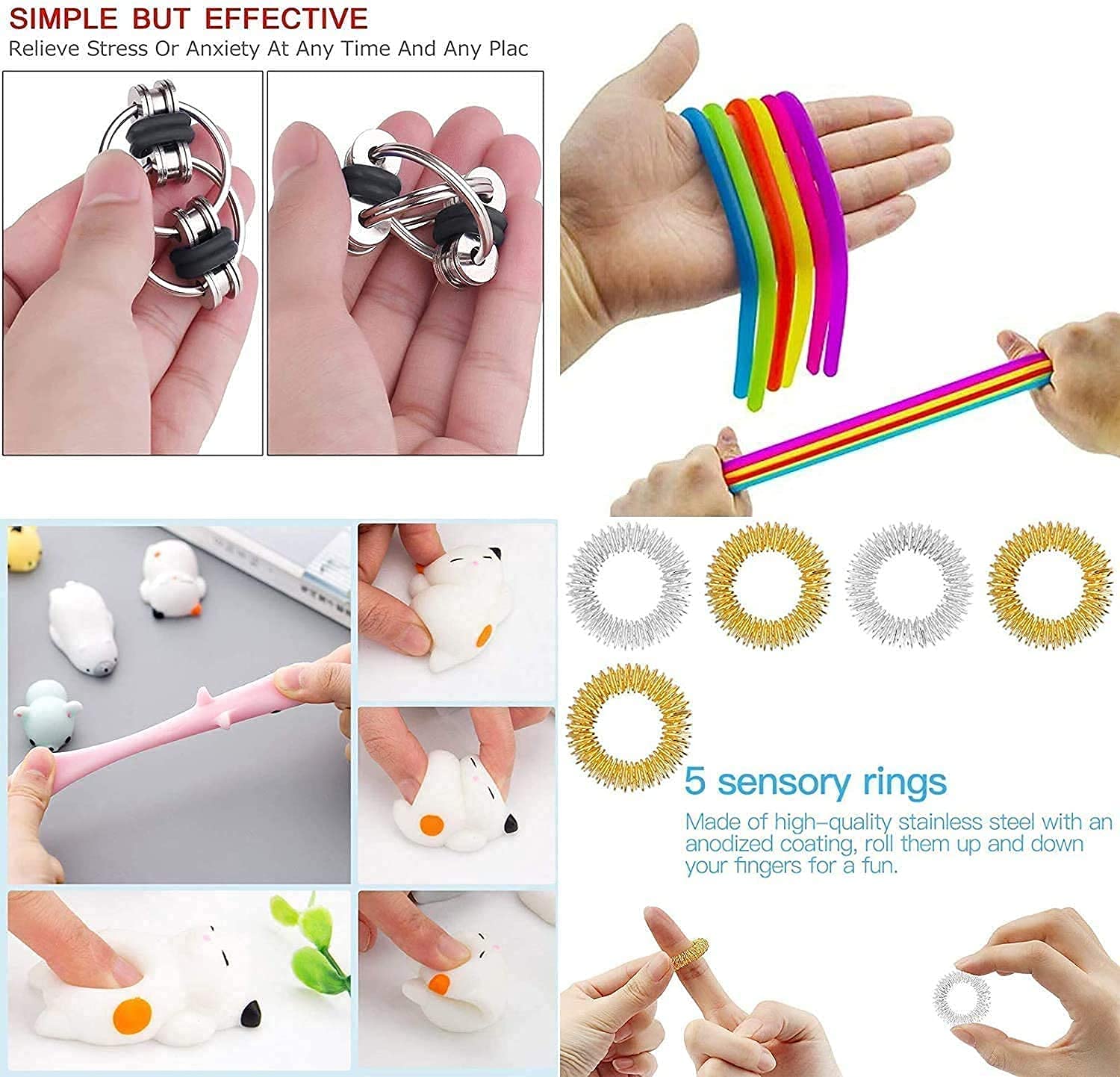 Kzidro Fidget Toys Stress Relief Toys for Focus & Calm Toy Box