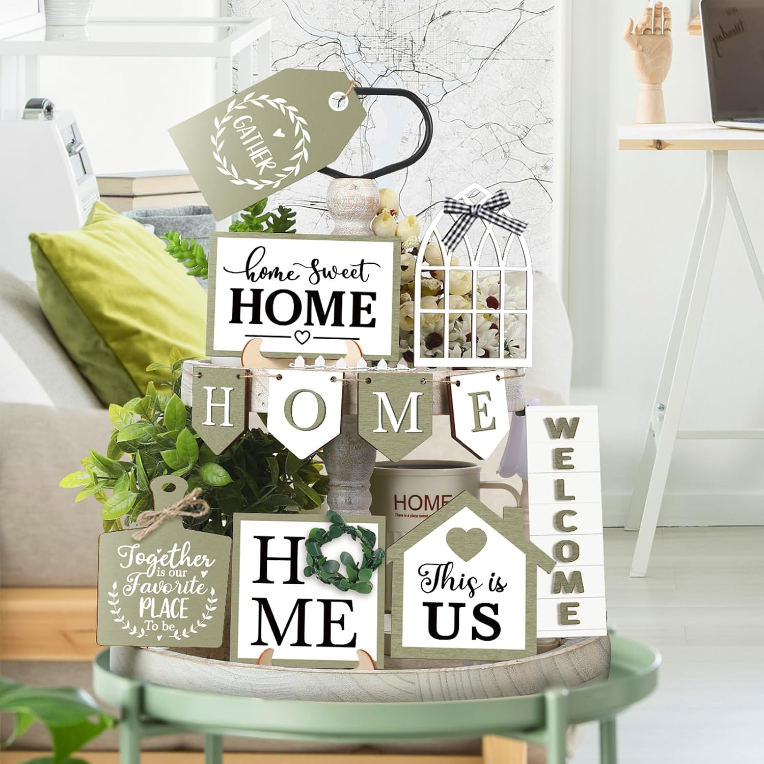 13 Home Tiered Tray Decor Farmhouse Tiered Tray Decorations Set