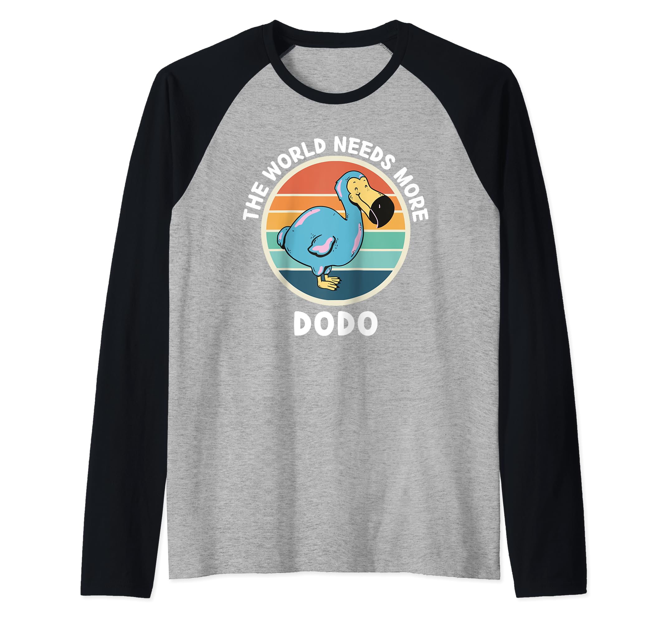 Vintage The World Needs More Dodo Retro Dodo Bird Lover Raglan Baseball Tee