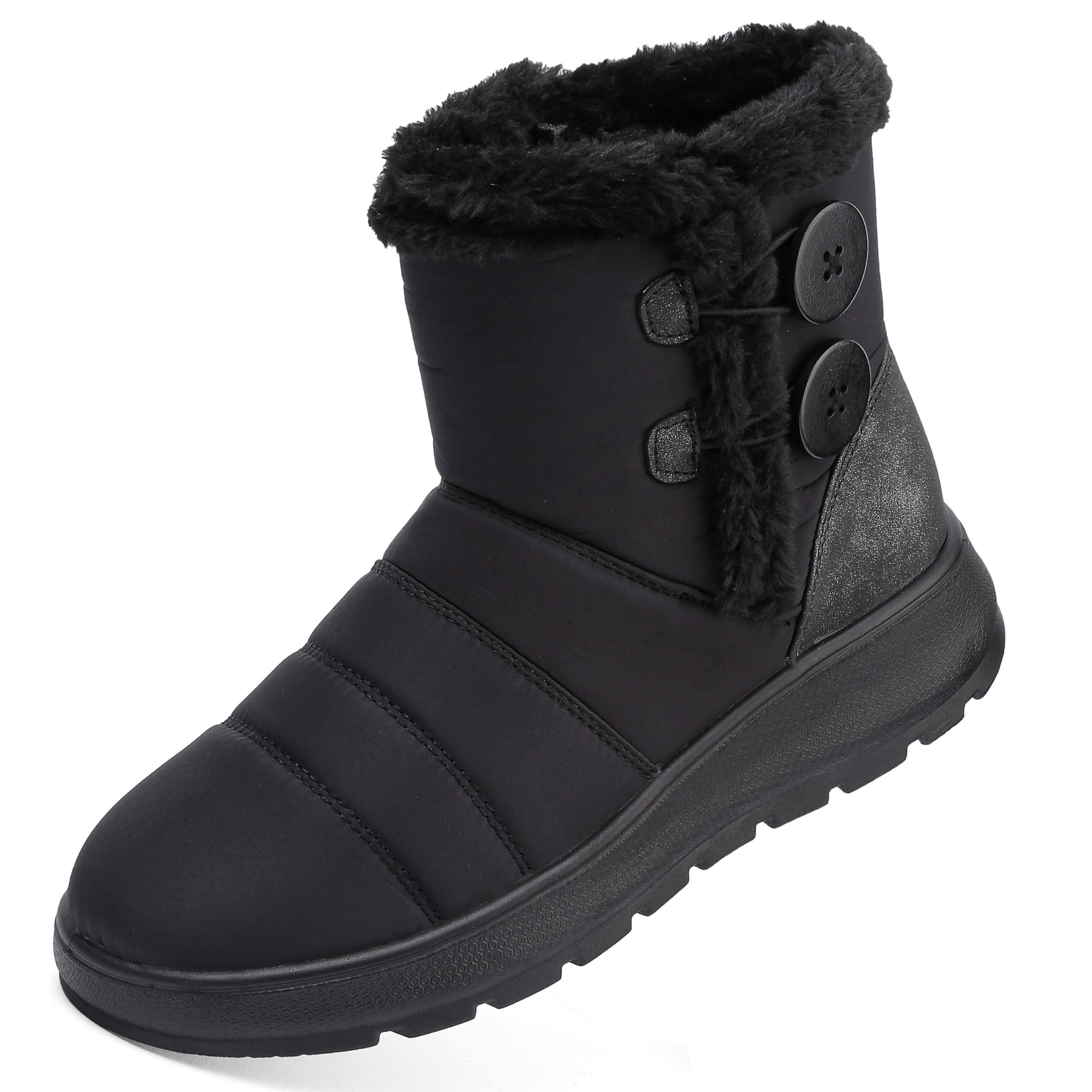 Womens Snow Boots Leather Winter Shoes Waterproof Comfortable Warm Fur Lined Zipper Fashion Ankle Booties