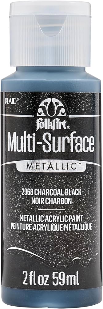 Amazon.com: FolkArt multisurface metallic paint, 2 oz, Charcoal Black