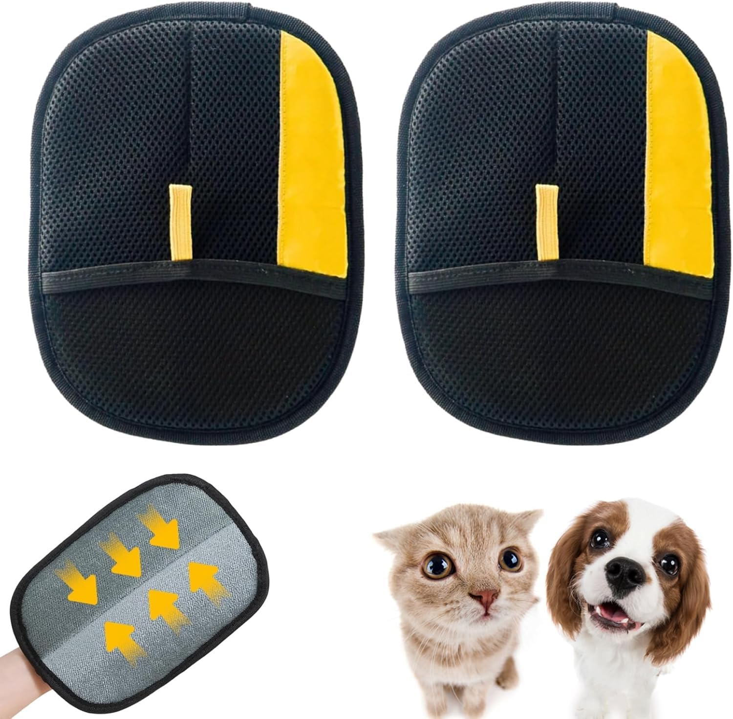 ypsdfs Pet Hair Remover Glove, Double-Sided Grooming Mitt for Cats and Dogs - Electrostatic Pet Hair Removal Glove & Dog Hair Remover for Sofas and Carpets,2PCS