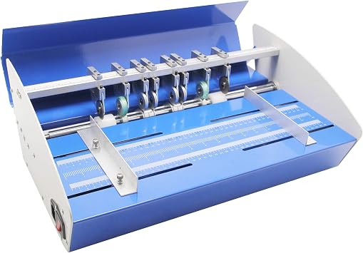 BAOSHISHAN Electric Creasing Machine 18 Inch 460mm Paper Creaser 3 in 1 Creasing and Cutting Machine Bonus 2 Knives 110V