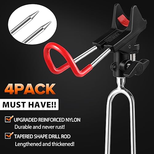 Miniatura 2 de Plusinno Soportes para cañas de pescar - Equipo actualizado de soporte para caña de pescar ajustable a 360 grados para orilla, playa, regalo para