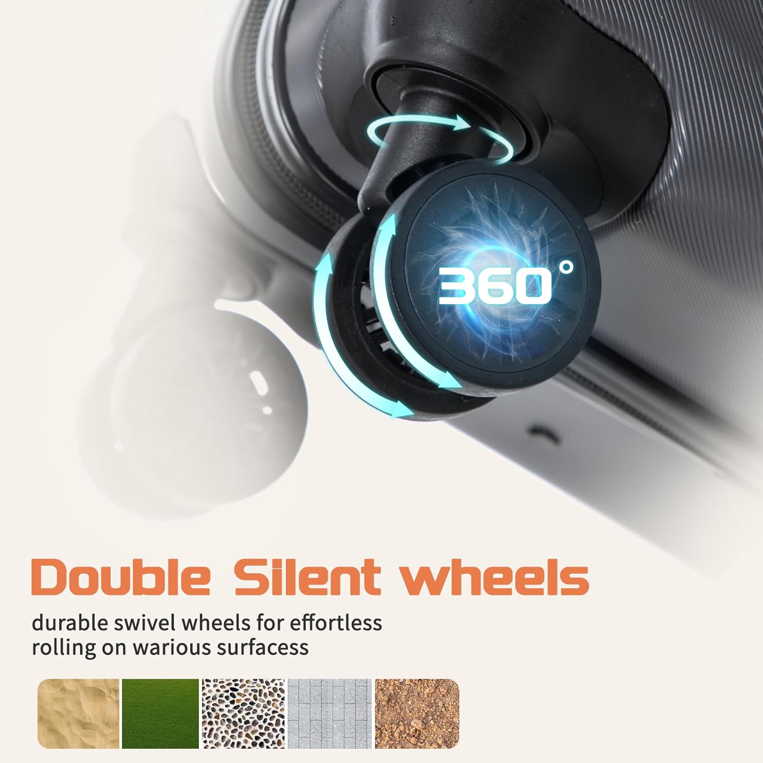 Luggage Sets 3 Piece, ABS Suitcase Set (20/24/28), Hardside luggage with Spinner Wheels, Travel Luggage,14x8x9 Airline Approved Carry on, Lightweight Luggage with High-Security Lock - Image 3