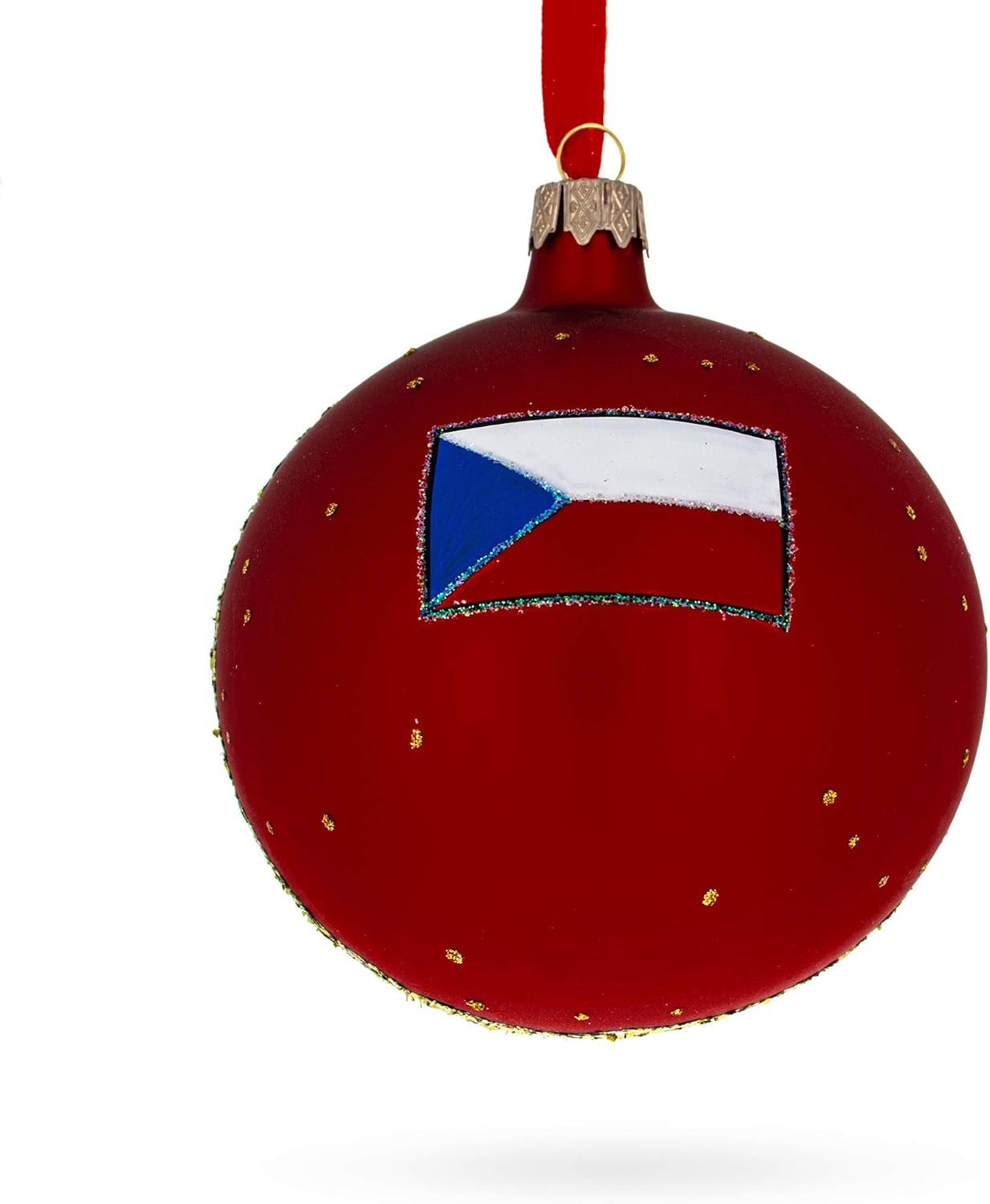 Statue of St Wenceslas, Prague, Czech Republic Glass Ball Christmas Ornament 4 Inches