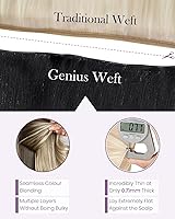 Vista 14 de LaaVoo Extensiones de cabello humano real para coser, extensiones de cabello humano de doble trama, color negro azabache, 18 pulgadas, 3.53 onzas