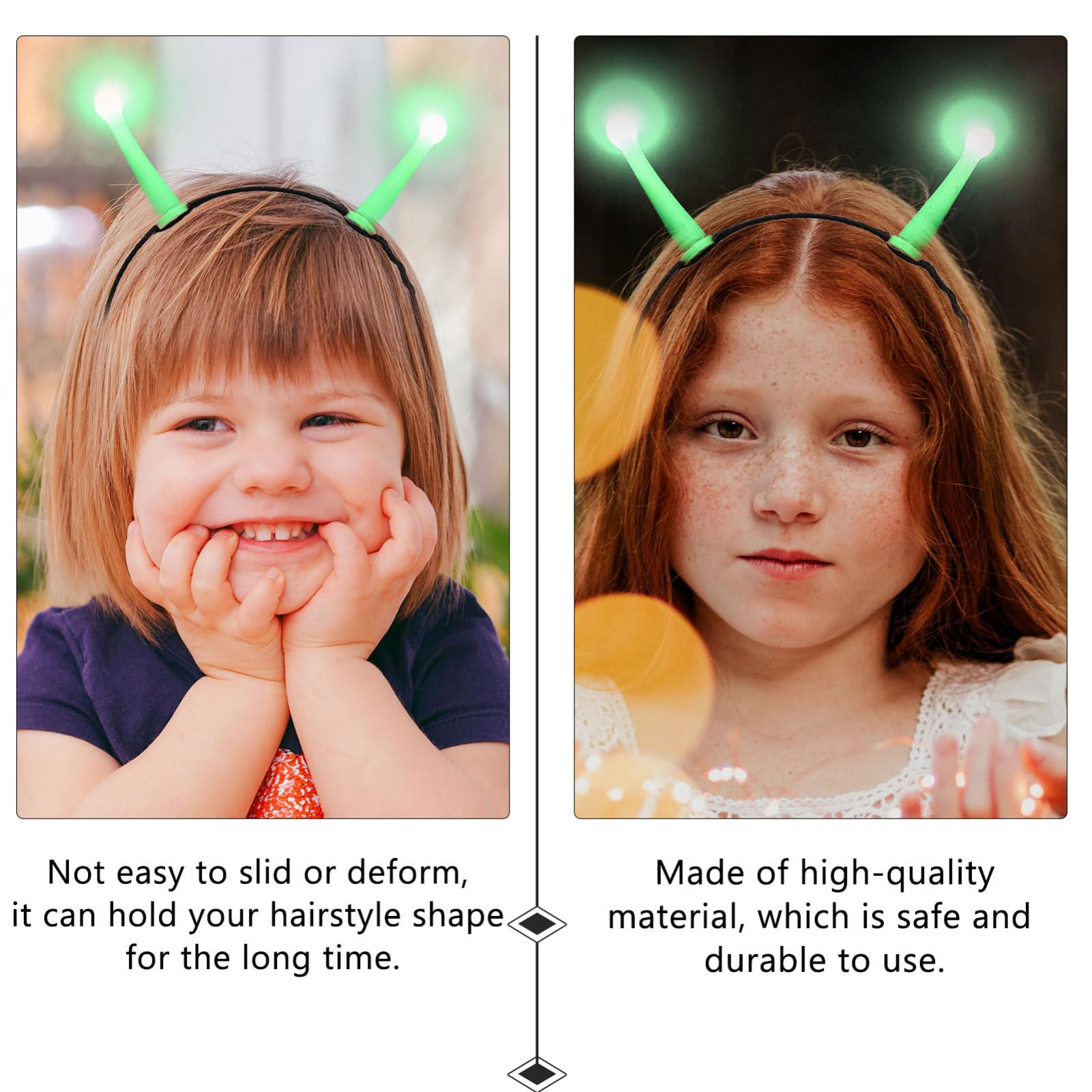 Didiseaon Alien Headband Green: Glowing Alien Antenna Headband Funny Halloween Hairband Accessory Plastic Headpiece Costume Accessories Headwear for Women Men Party Cosplay - Image 3