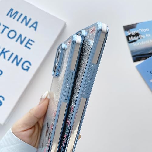 Miniatura 6 de Funda para Galaxy A23 5G, Samsung A23 5G (no para A23 5G UW) para mujeres, cambio gradual con purpurina, cristal, TPU, elegante, mariposa, floral,