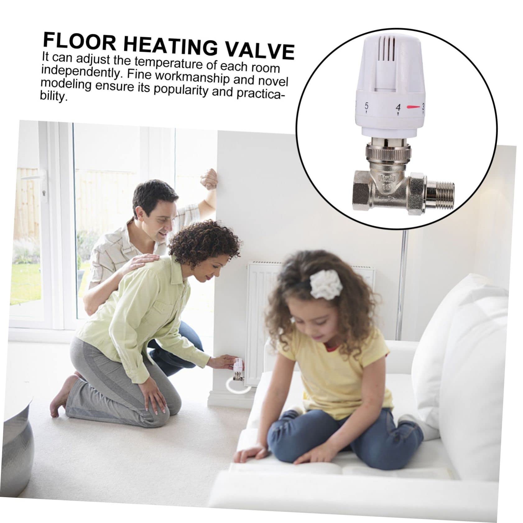 Valvola Termostatica per Radiatore in Ottone a 2 Vie | Controllo Indipendente della Temperatura, Regolazione Automatica, Design Creativo per Impianti di Riscaldamento