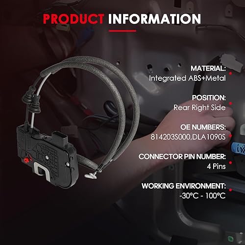Miniatura 3 de CCIYU Actuador de bloqueo de la puerta del lado del pasajero trasero derecho compatible con Hyundai Sonata 2011 12 13 2014 Actuadores de cerradura