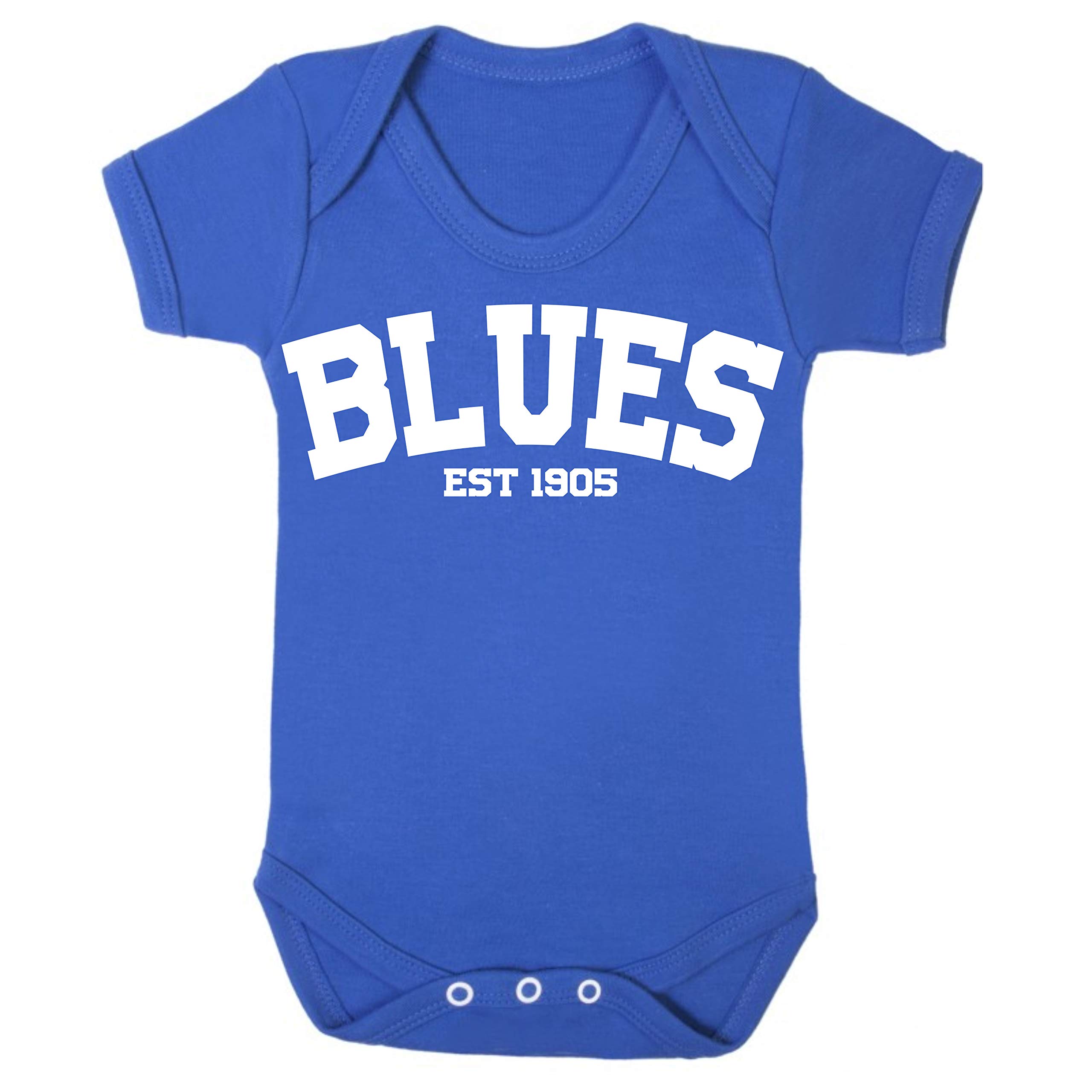 Blues Chelsea Established in 1905 Premium Football Baby Grow boy Girl Gift Short Sleeve Vest Romper Short Sleeve Baby Grow Romper Age 0-3 Months