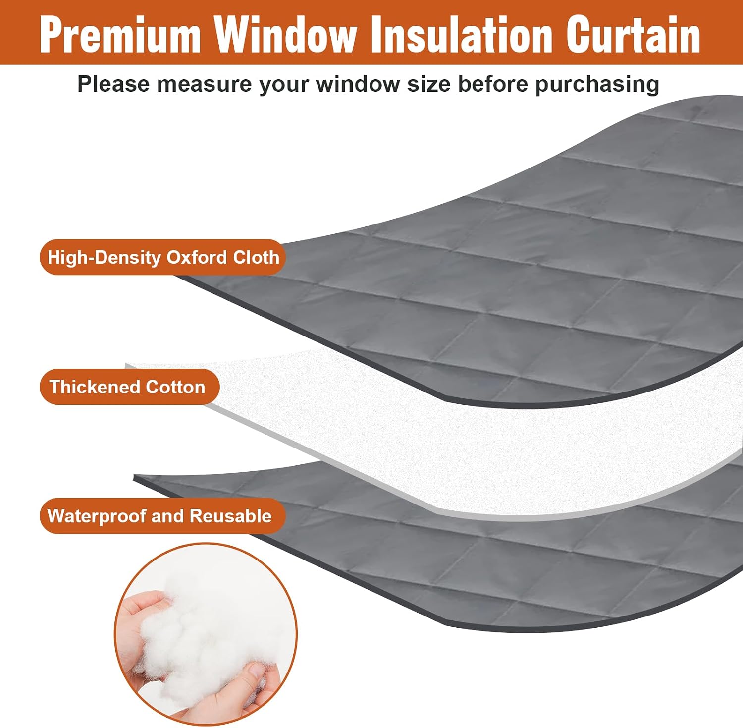 Thermal Insulated Window Cover,47" X 63" for Window Insulation for Winter,Oxford Windows Blanket Curtains Winterizing Kit Window Insulation for Winter Keeping Warm