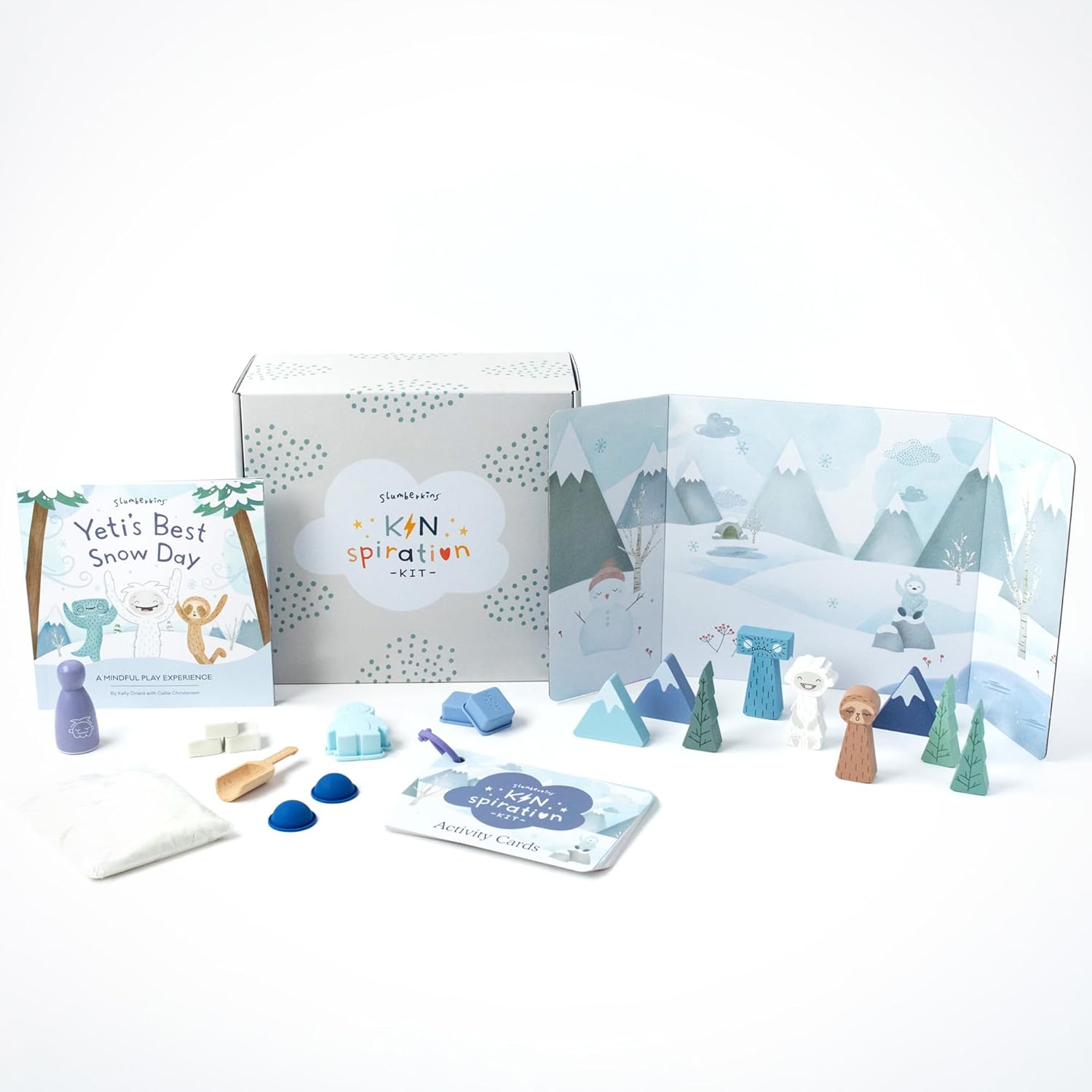 Slumberkins Kinspiration Kit - Mindfulness with Yeti, Includes Activity Cards, Playset, & Yeti's Best Snow Day Book - Promotes Mindfulness and Sensory Play