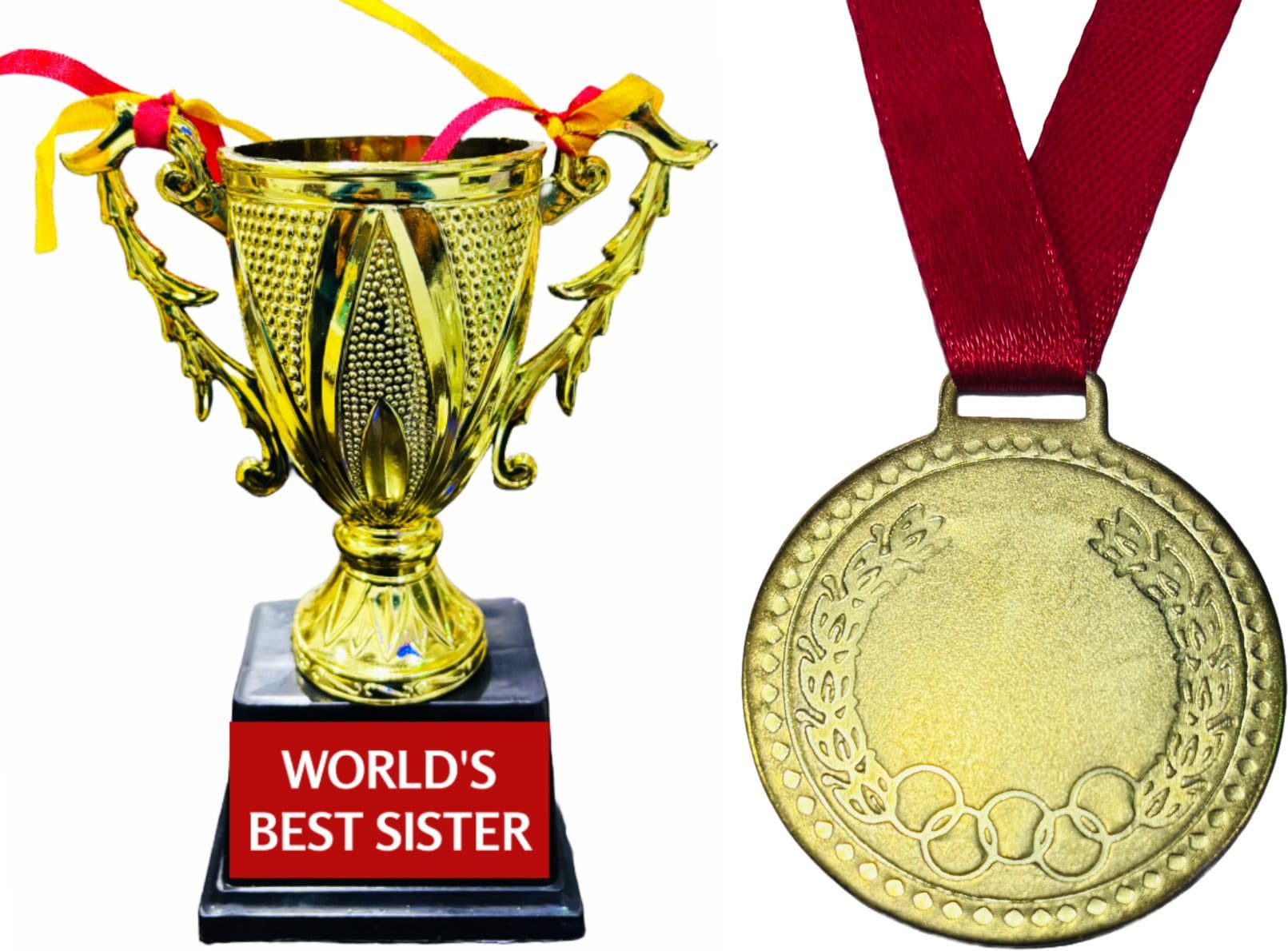 4 Inch “World's Best Sister” Trophy with Medal/Award/Gift Trophy Medal Medal Trophy (4 inch Trophy, Medal 2 inch)-picture-20
