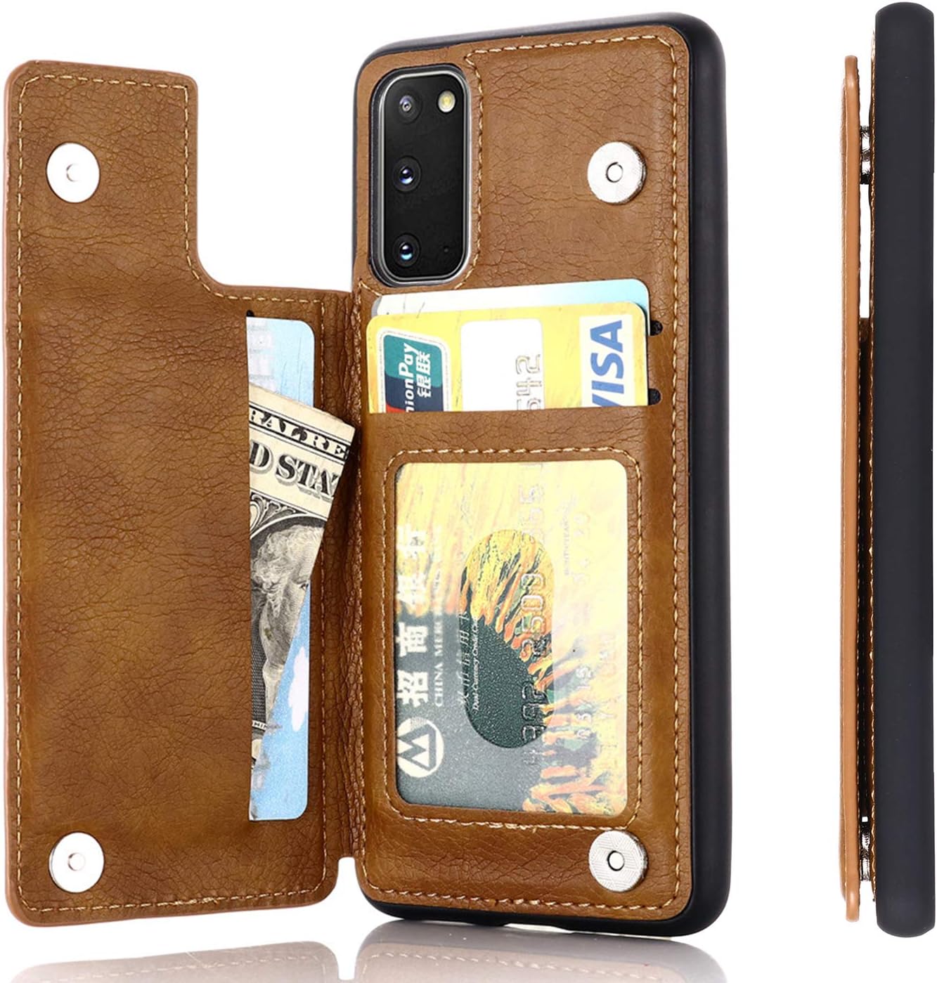 AnrekSAMSUNG Galaxy S20 5G Case, Notebook Type Wallet, New Model, Waterproof, Shock Absorption, Lightweight, Multi-functional, Drop Protection, Notebook-Style Case Retro Brown for Docomo SC-51A