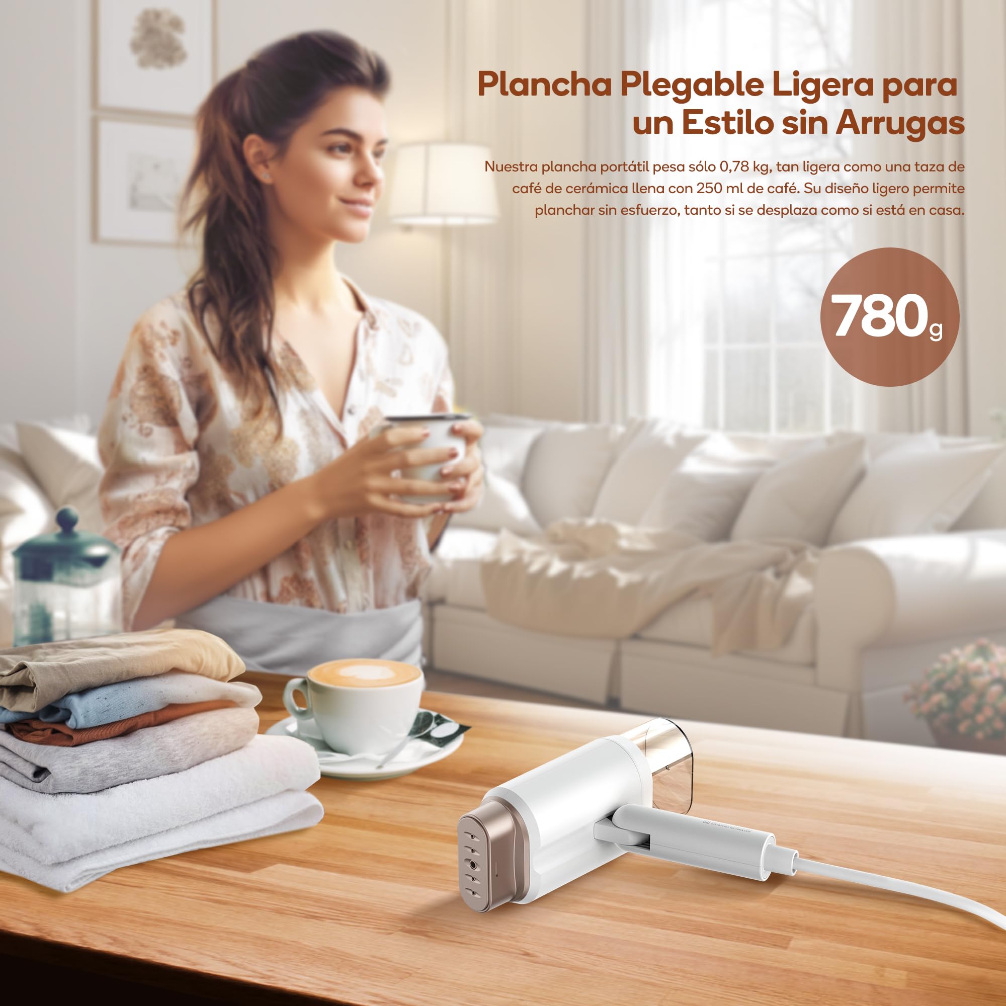 Newbealer Plancha Vertical Vapor, Plancha de Ropa Portátil Doble Voltaje 100V-240V para Viaje, 20s Calentamiento Rápido y Autoapagado, Tanque de Agua Removible de 180 ml