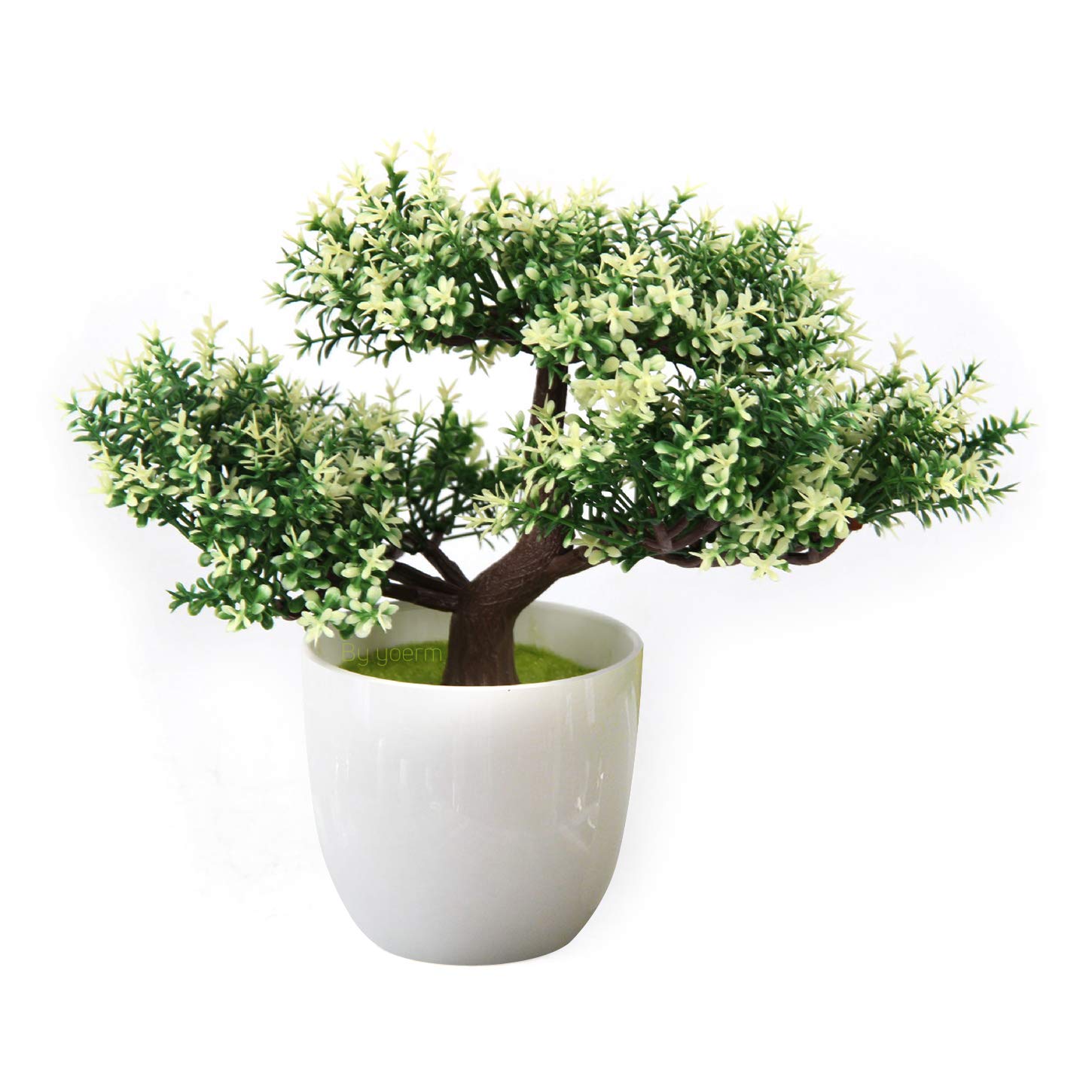 Artificial Bonsai Tree - Fake Plants for Home Decor, Bookshelf Coffee Table Office Desk Bathroom Farmhouse Indoor Decor, 9.5" Tall, Pink