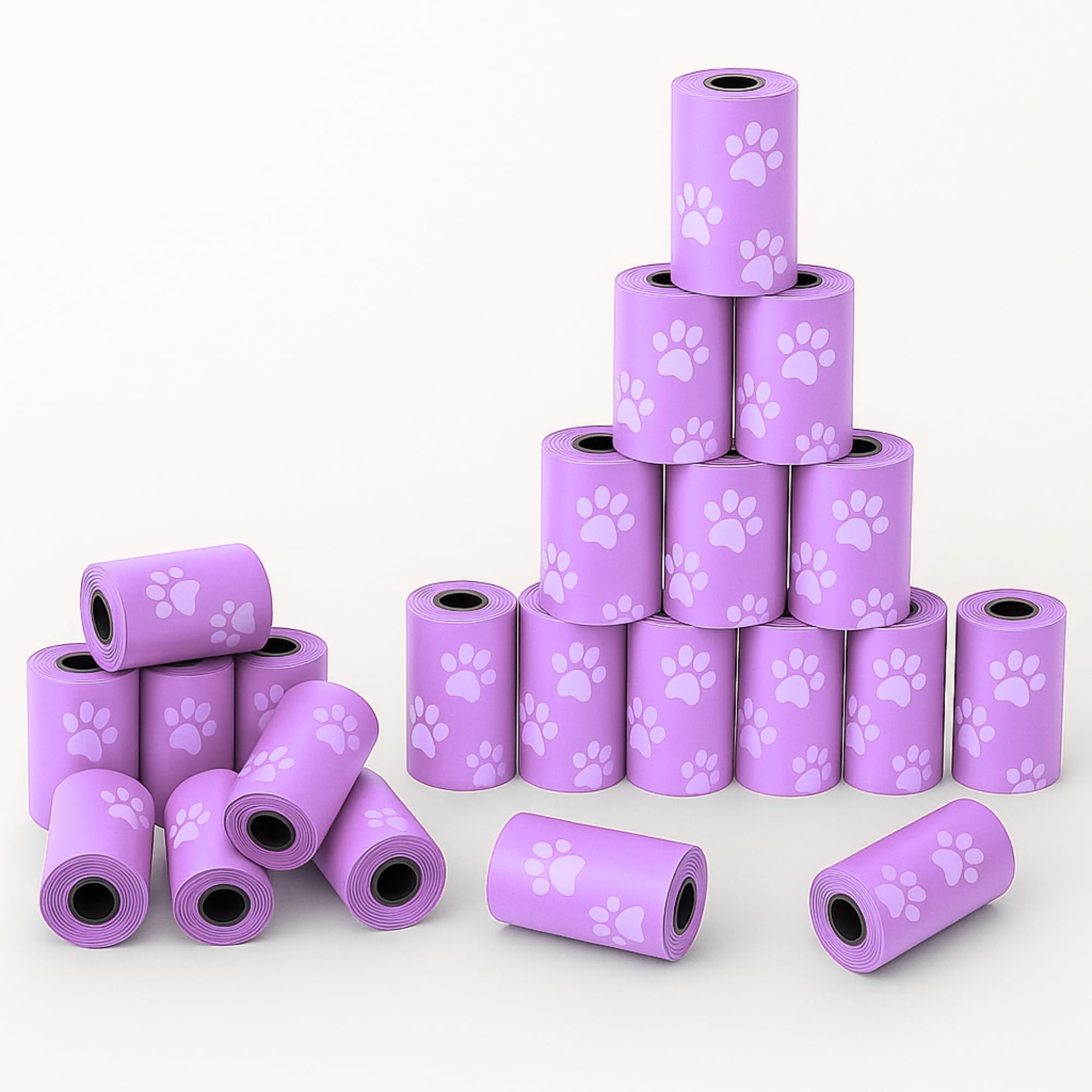 Strong Pet Waste Bags, Biodegradable, Purple, 8 Rolls/120 bags