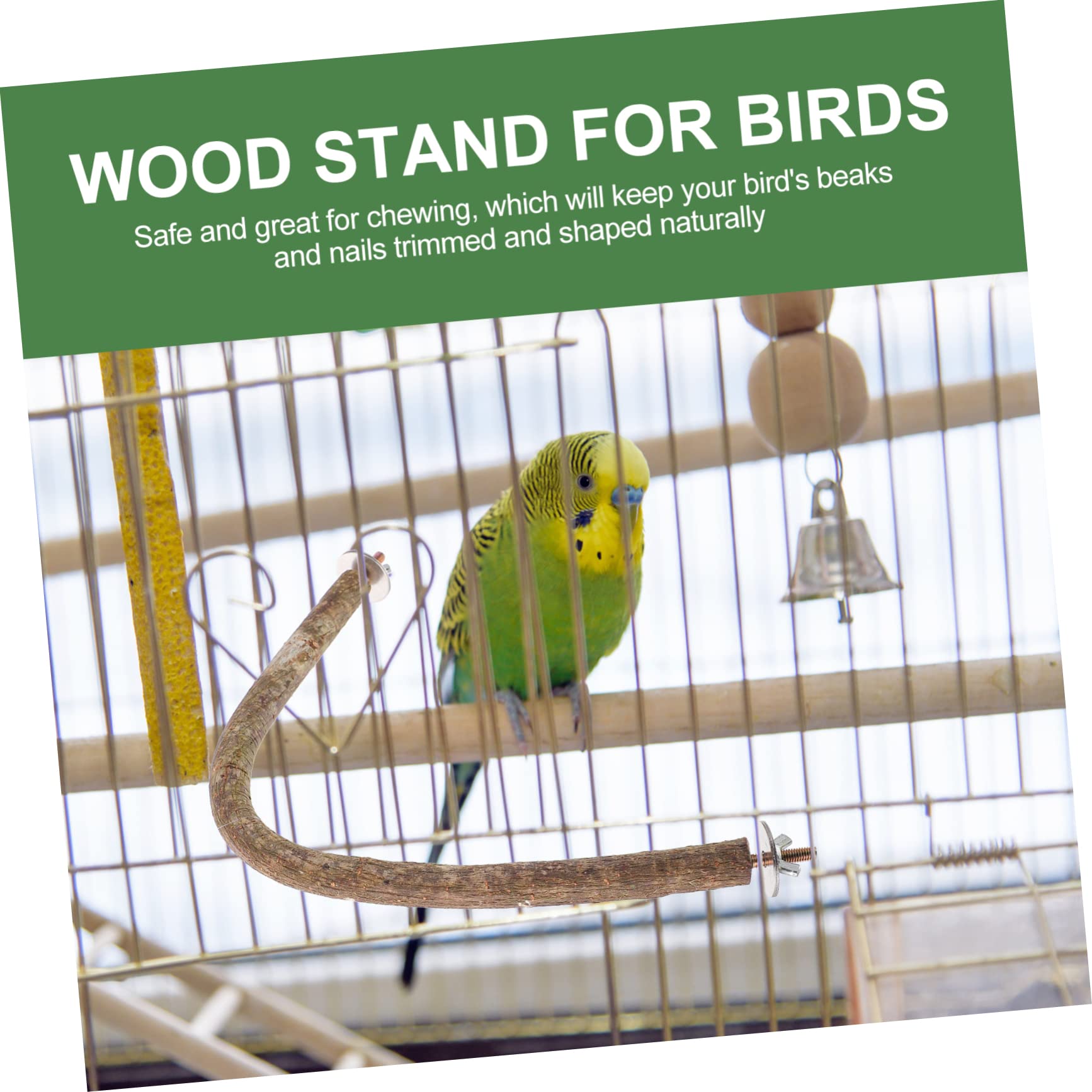 Yardwe 3piezas Percha De Madera para Aves Soporte para Entrenamiento De Juguete para Masticar y Ejercicio De Pies Accesorio Natural para Jaulas De Aves