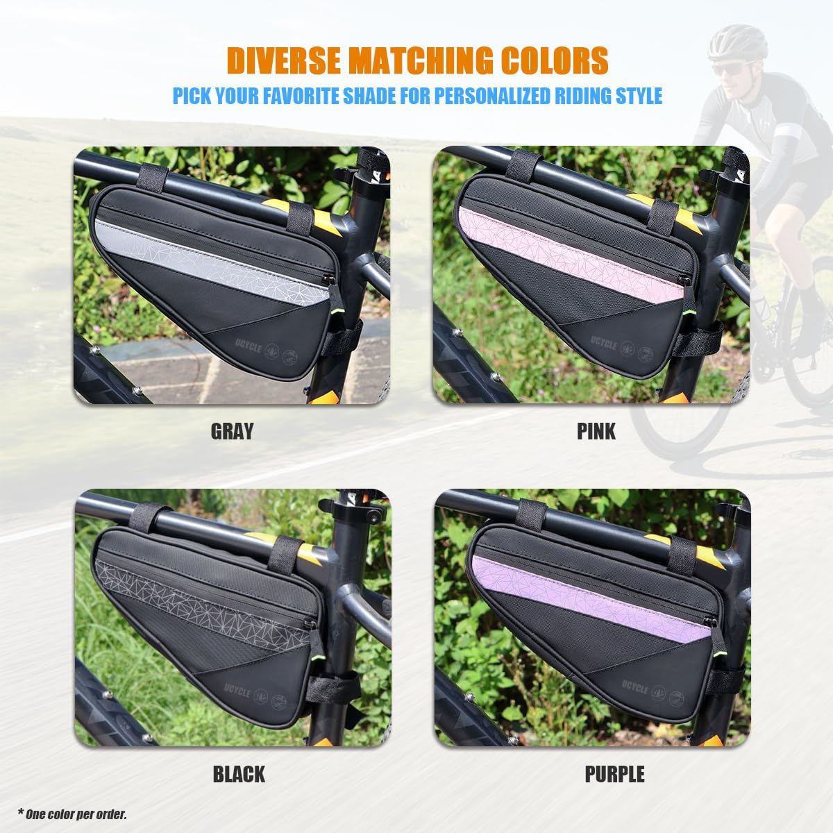 Bike Frame Bag Water-Resistant Bicycle Triangle Accessories Storage Pouch