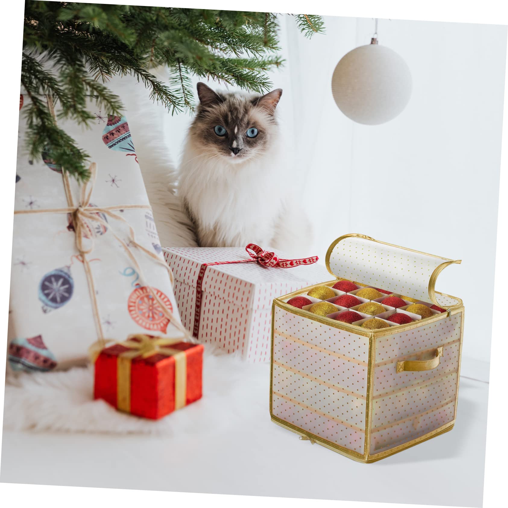 Cabilock Contenitore per Decorazioni Natalizie Scomparti Scatola Portaoggetti per Palline di Natale e Altre Decorazioni