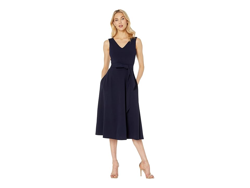 

Calvin Klein Tie Waist A-Line Dress CD8C11MR (Indigo) Women's Dress, Blue