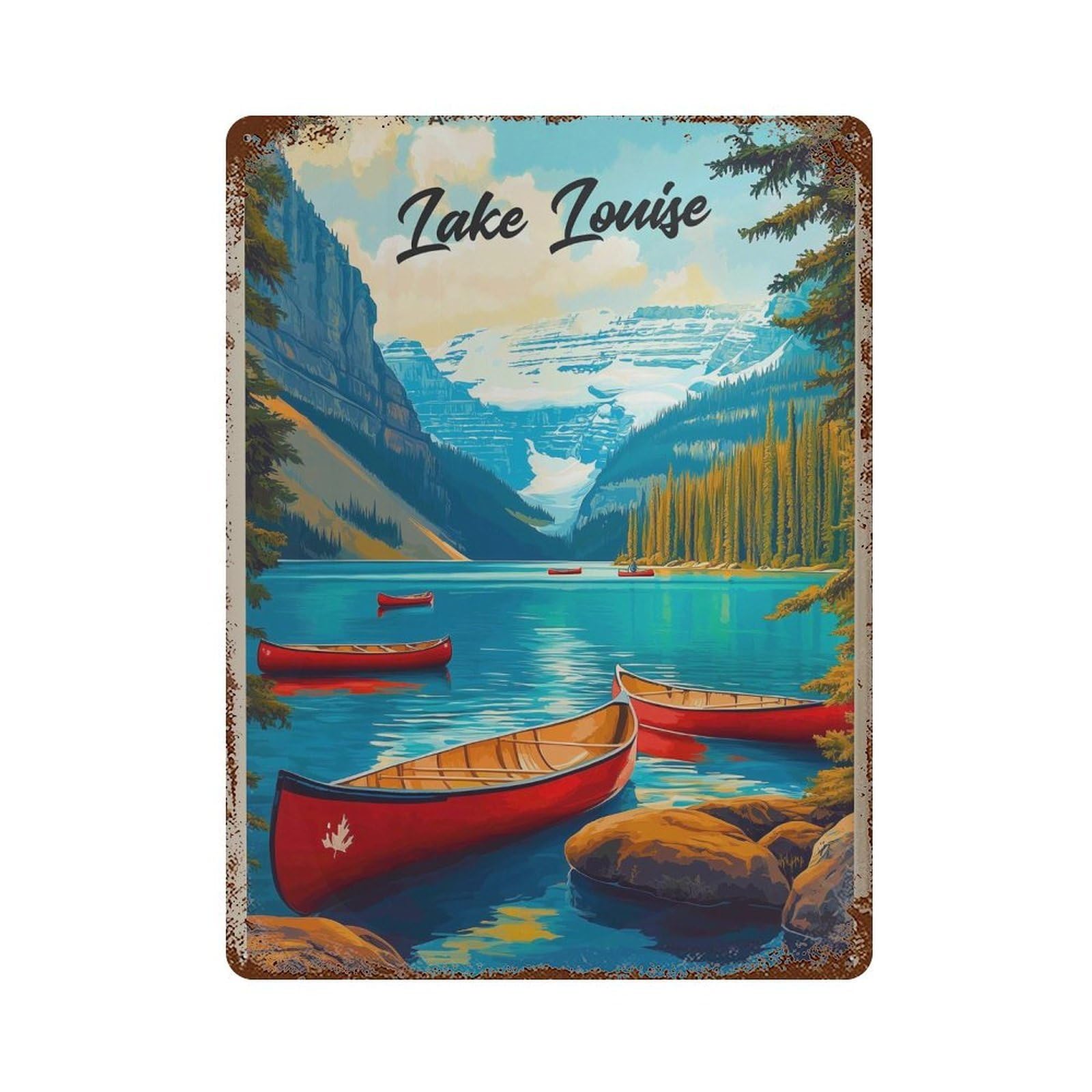 xiaoxiaoshen Lake Louise Canada Travel Banff Wall Decor Art Metal Tin Poster Modern Home Decor Art Home Bar Shop Decorations Vintage Sign 40x30cm