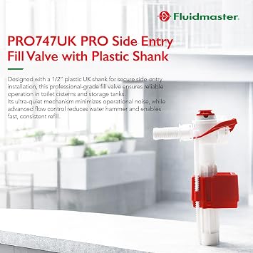 Fluidmaster 747UK Side Inlet Float Valve for Toilet Cistern