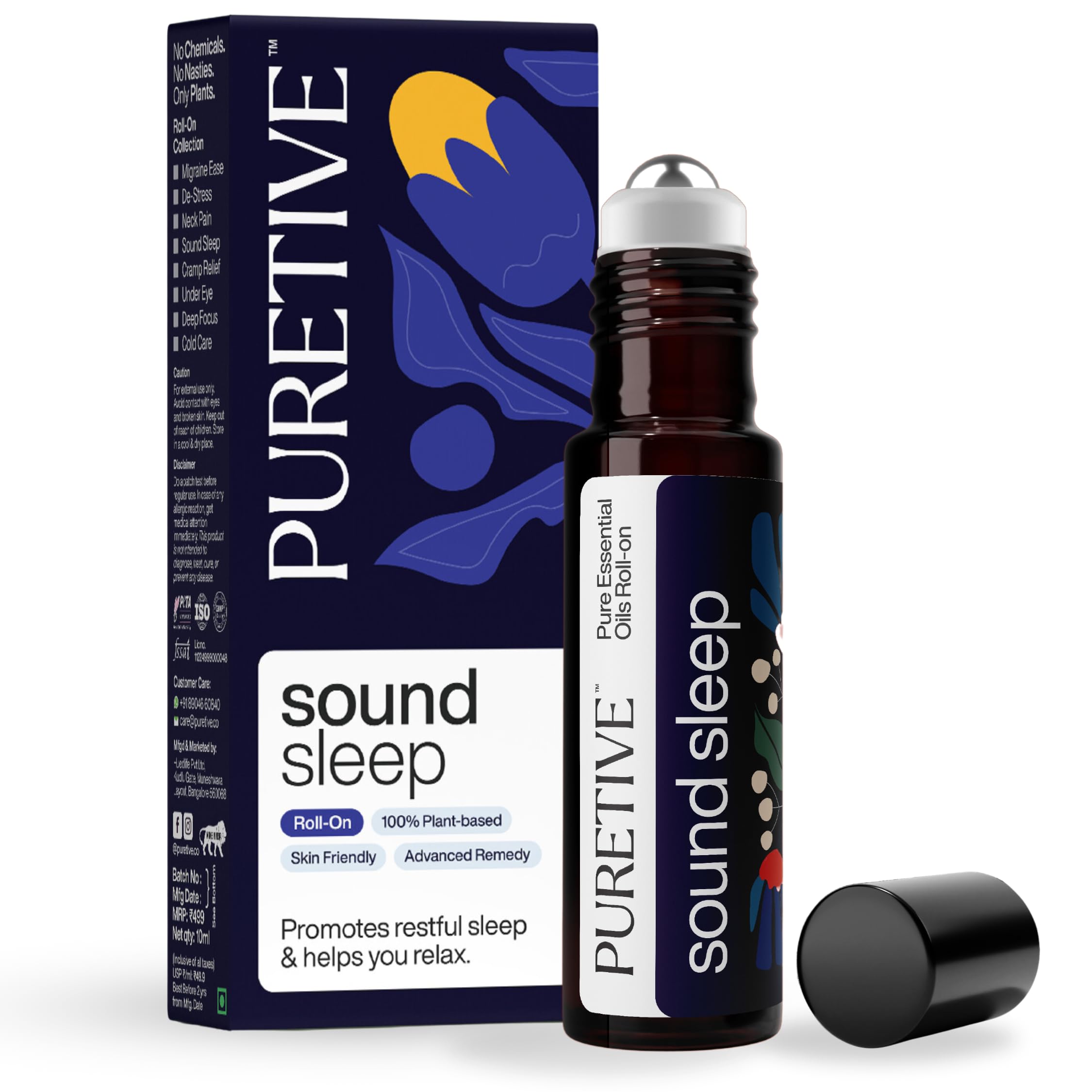 Sound Sleep Roll-On | Targeted Sleep Aid for Restful Nights | 100% Pure Essential Oils | Reduces Insomnia, Snoring & Restless Sleep | Calms Bedtime Anxiety, Promotes Relaxation & Regulates Sleep | 10ml (Pack of 1)