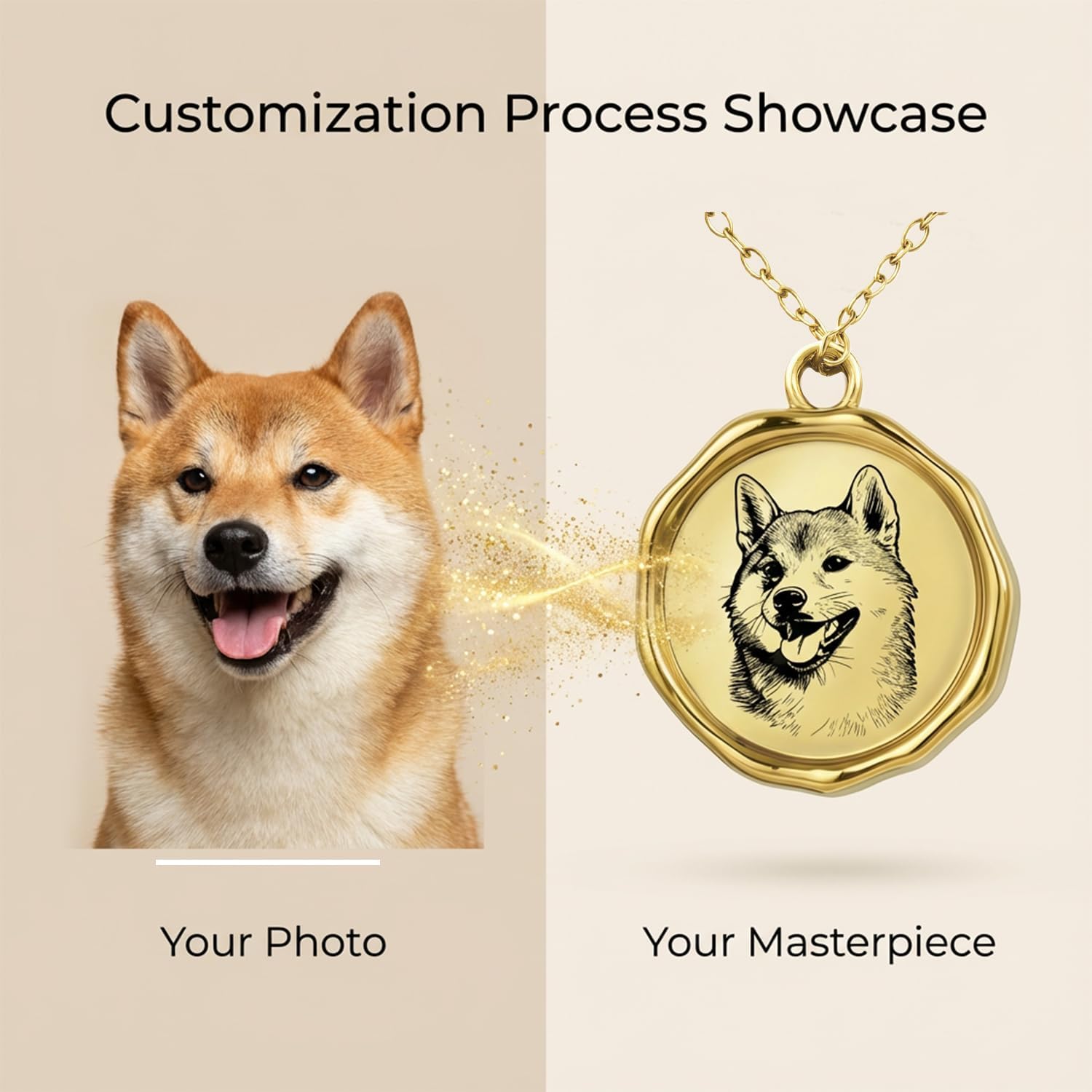 Personalized Dog Necklace for Mom - Custom Pet Portrait Memorial Gift, Engraved Cat Name & Animal Picture Jewelry, Unique Pet Loss Keepsake for Women - Image 4