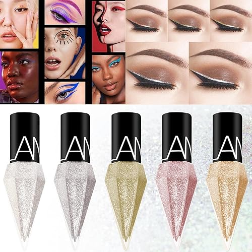 Miniatura 4 de Delineador de ojos líquido con purpurina de diamante, 1 unidad, resistente al agua, de larga duración, mate brillante, lentejuelas de gel de color